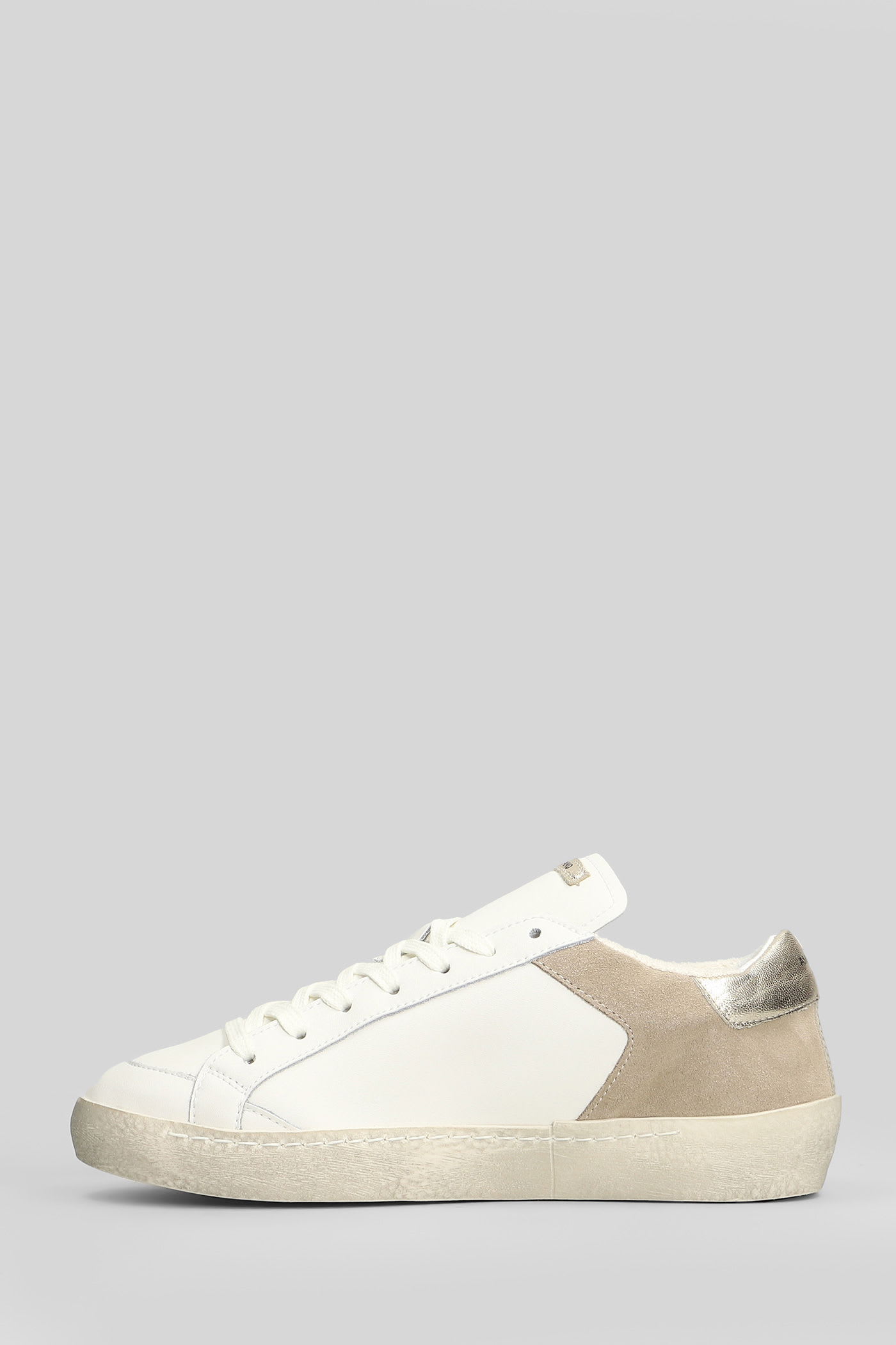 Ama Brand Sneakers In White Suede And Leather In Neutral