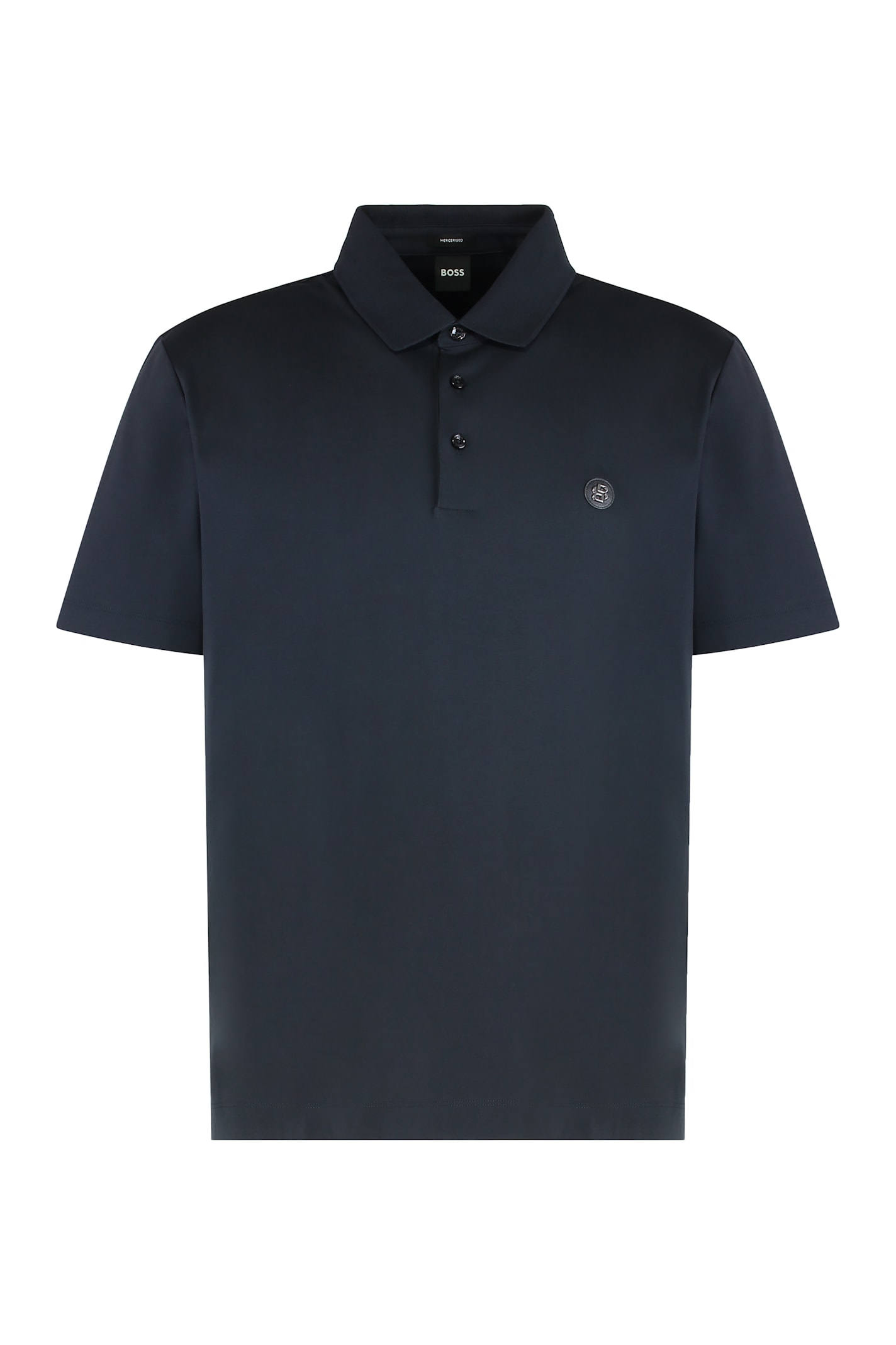 Hugo Boss Boss Short-sleeved Polo In Cotton In Blue