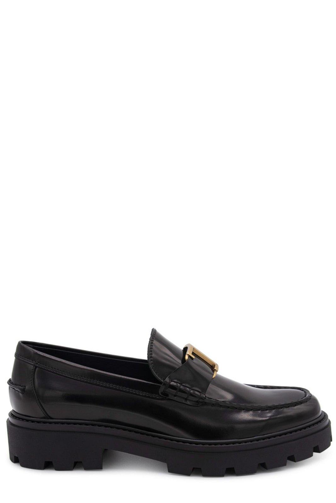Shop Tod's Timeless Logo-plaque Loafers In Black