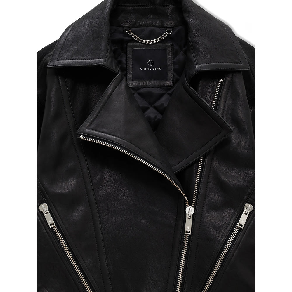 Anine Bing Julie Leather Jacket In Black