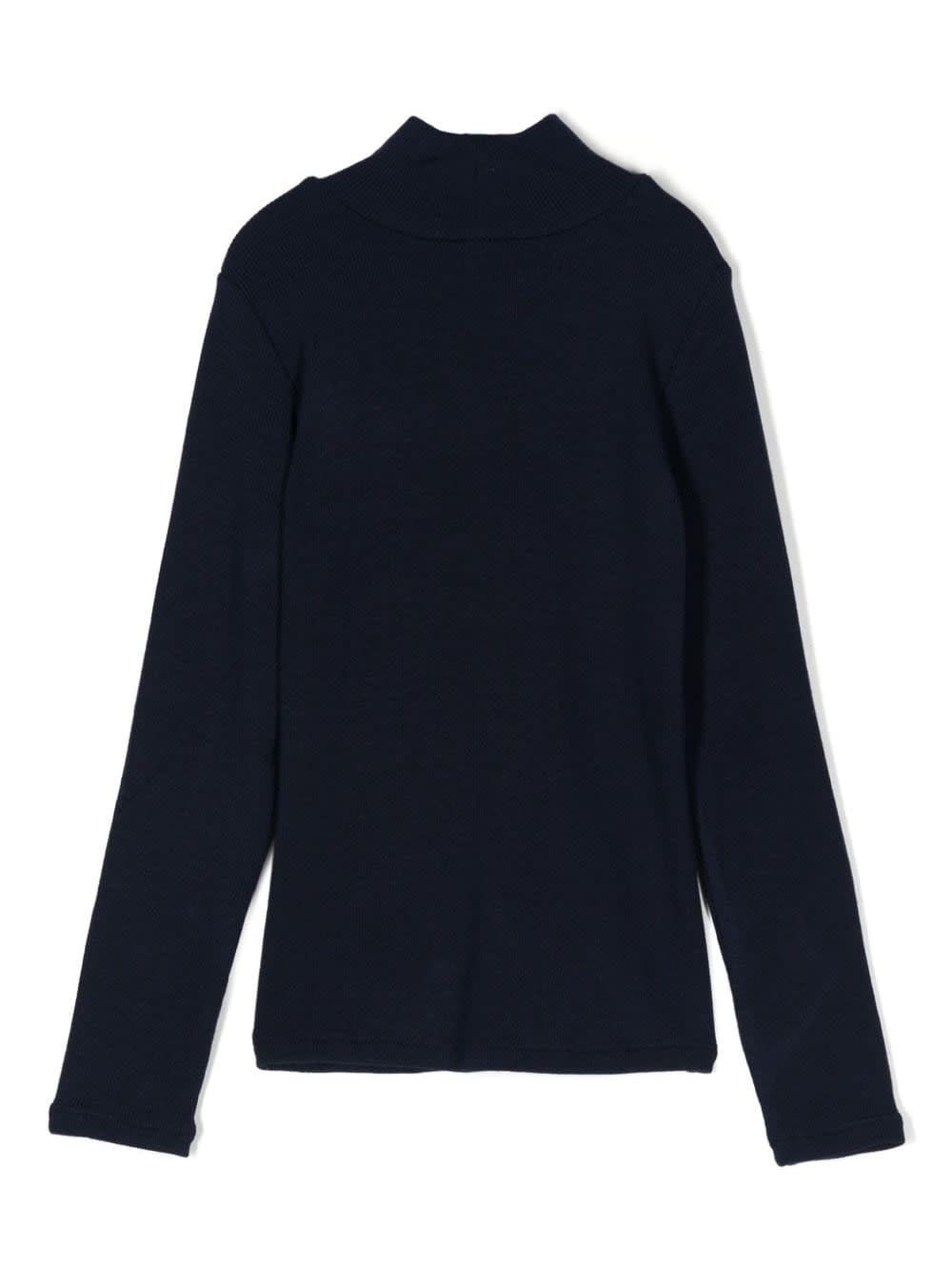 Shop Monnalisa Blue Turtleneck Sweater For Girls