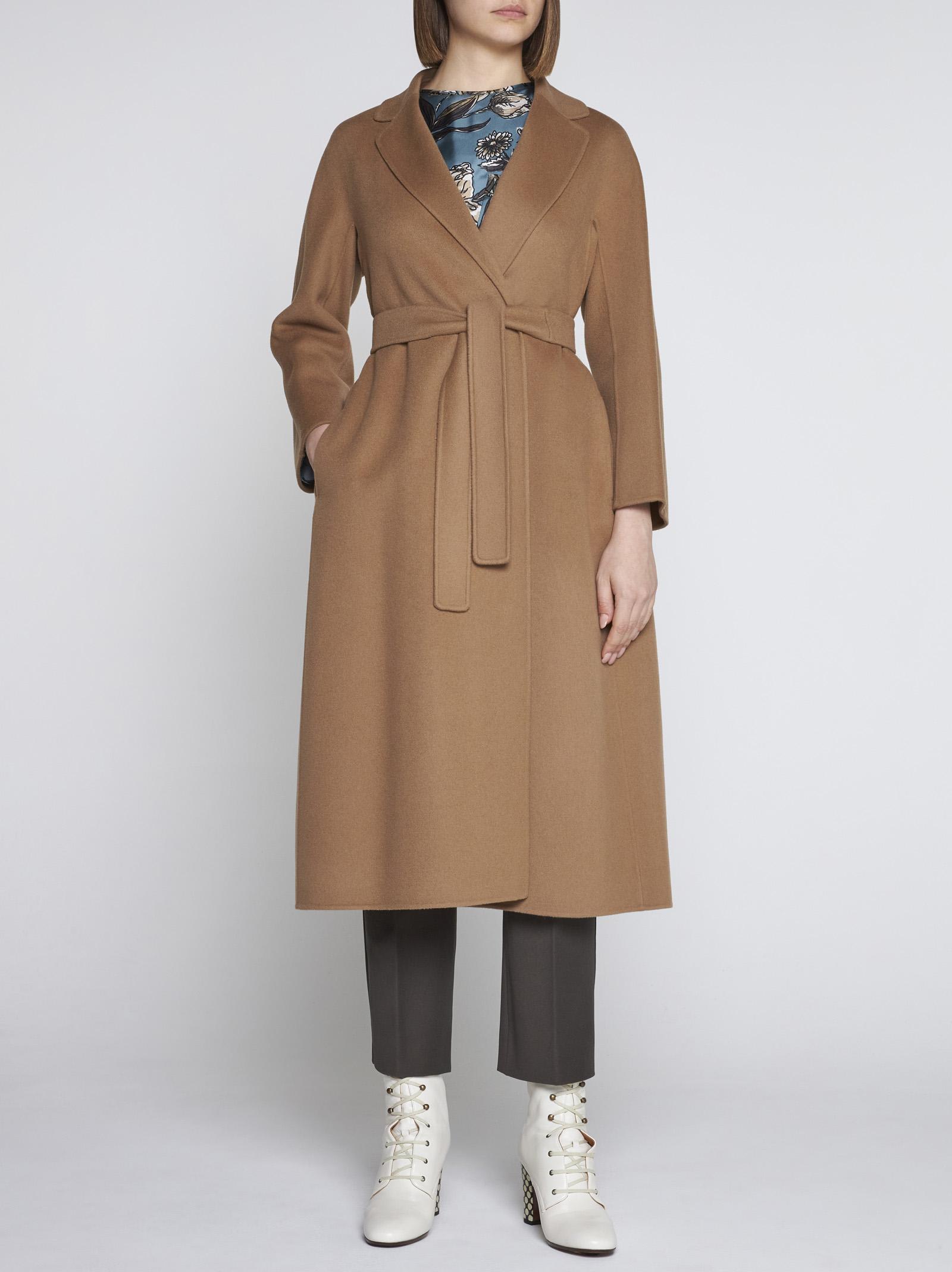 Shop 's Max Mara Esturia Belted Wool Coat In Brown