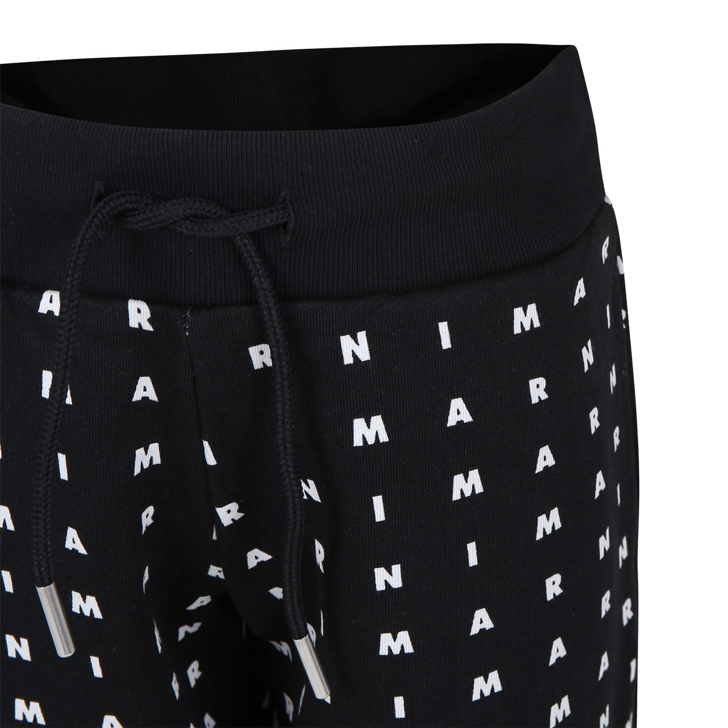 Shop Marni Black Sports Shorts For Kids With Logo