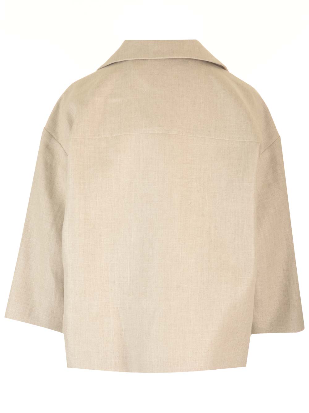 Shop Valentino Beige Linen Canvas Top In Beige Gravel