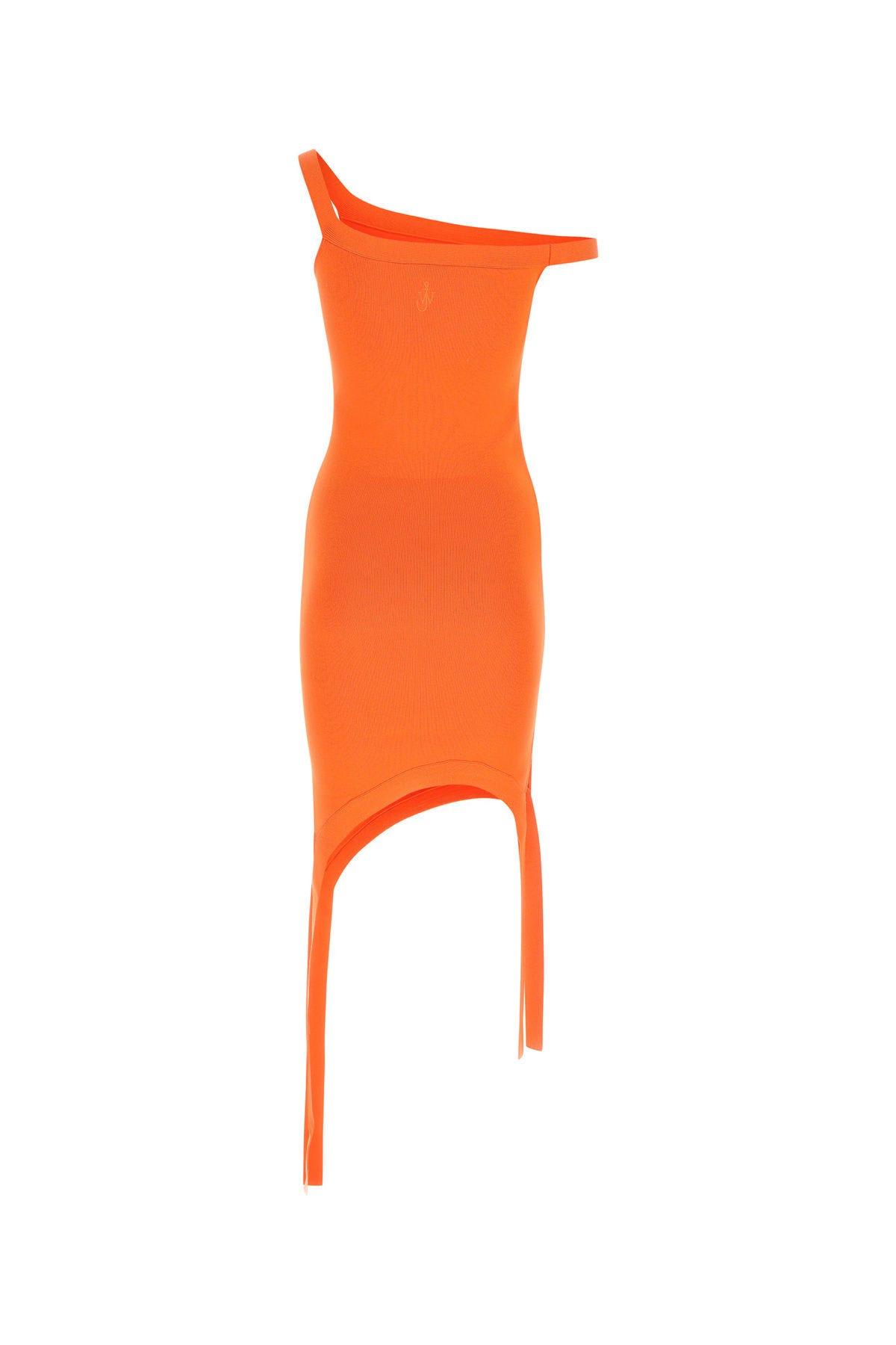 Shop Jw Anderson Orange Stretch Polyester Blend Mini Dress