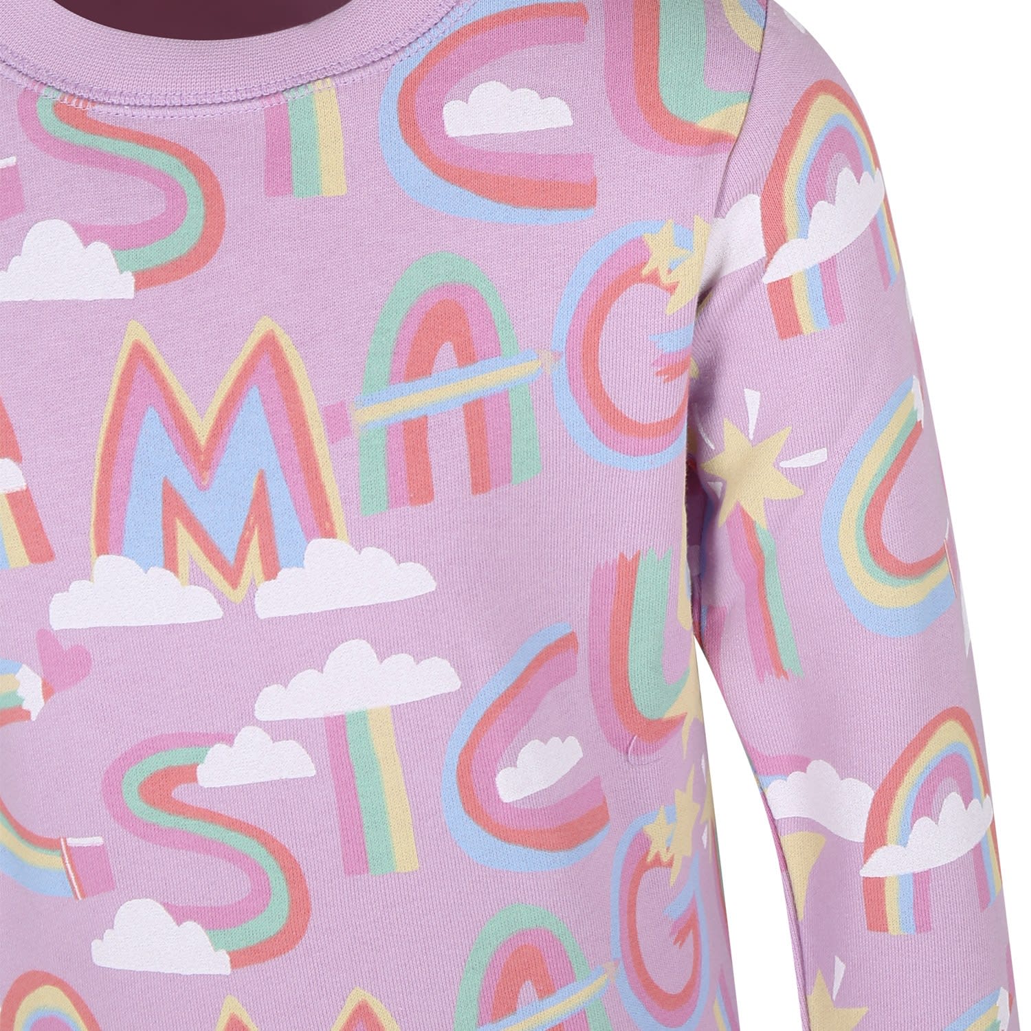 Stella Mccartney Purple Set For Girl With Rainbow Logo In Violet