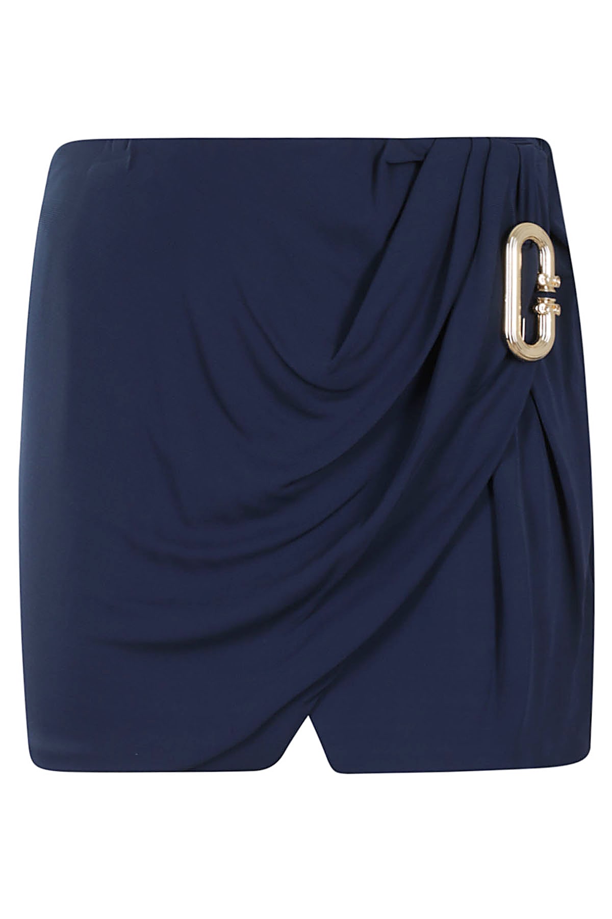 Shop Casablanca Draped Skirt In Navy