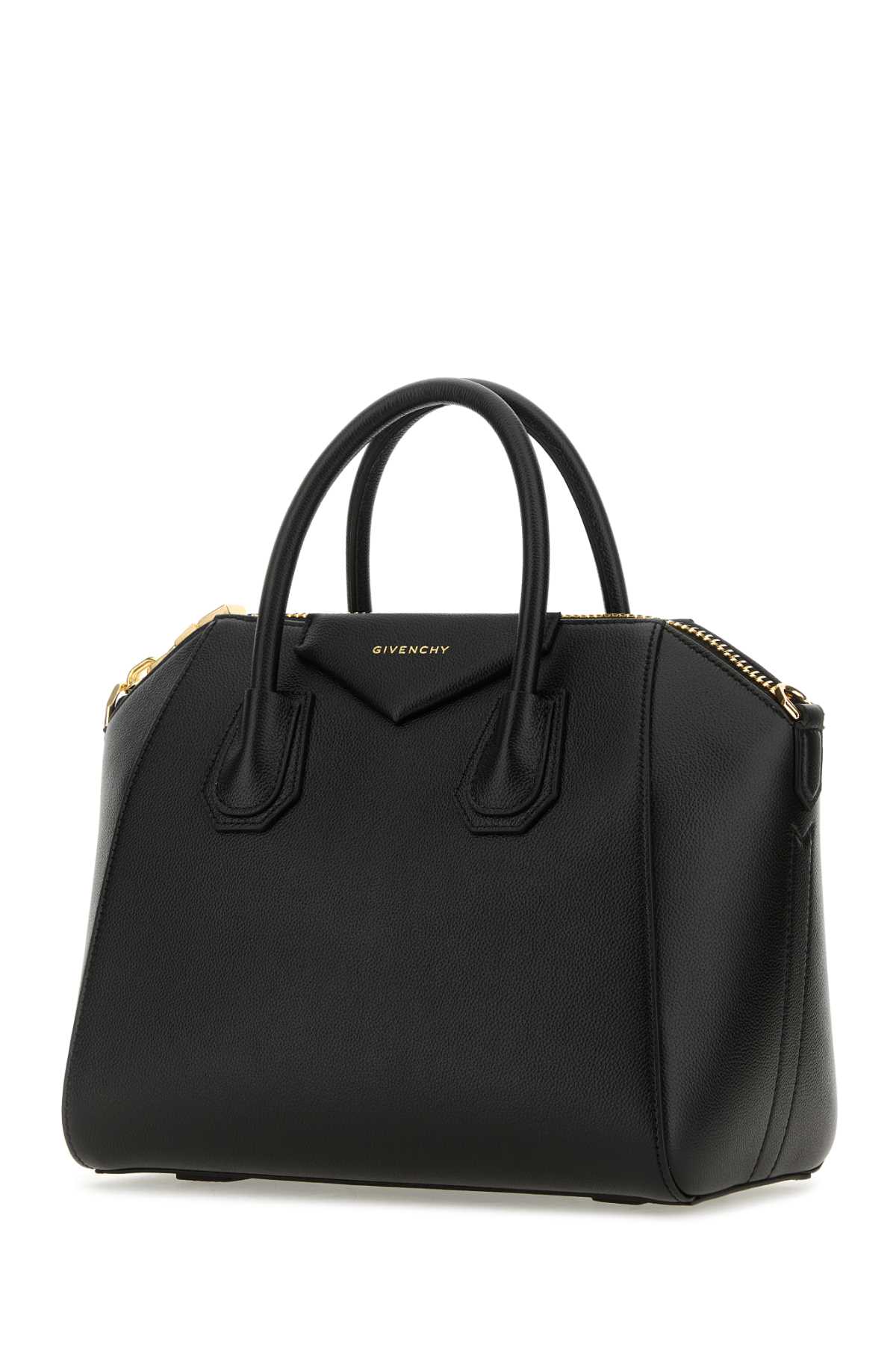 Shop Givenchy Black Leather Small Antigona Handbag