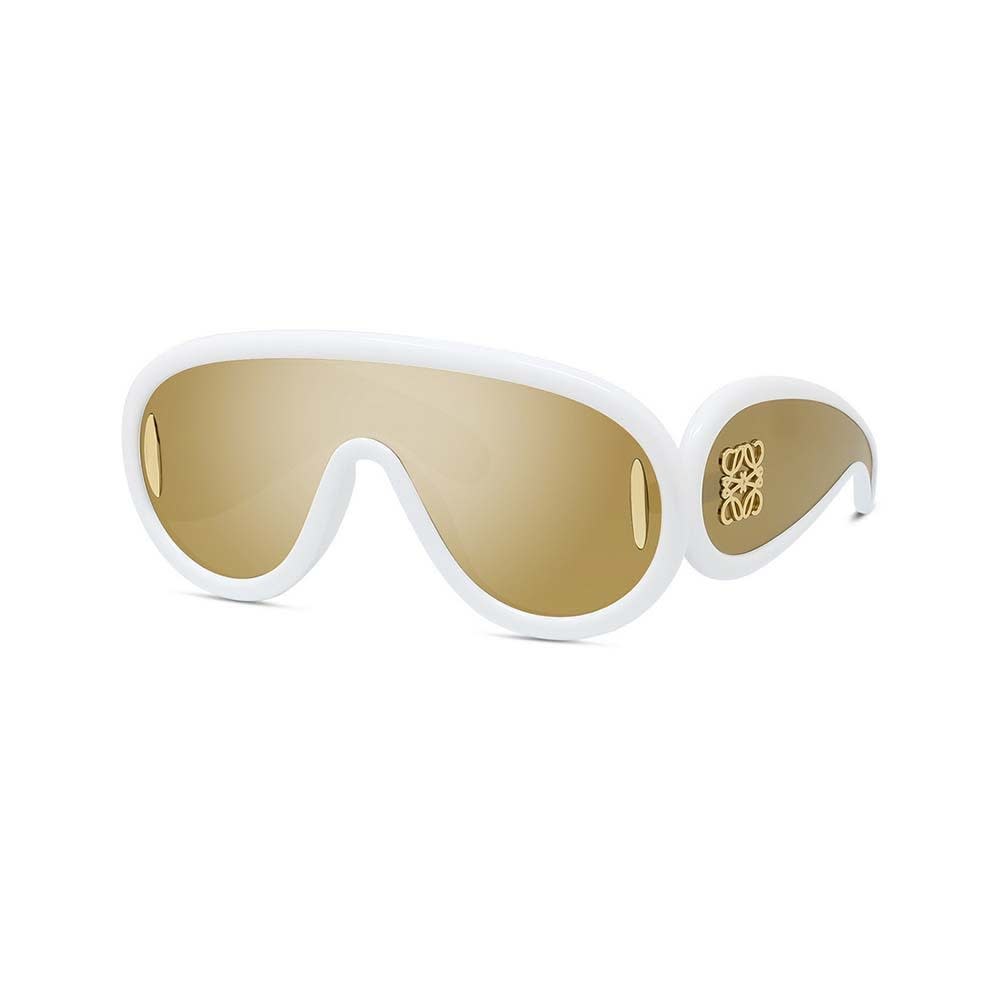 Shop Loewe Sunglasses In Bianco/oro