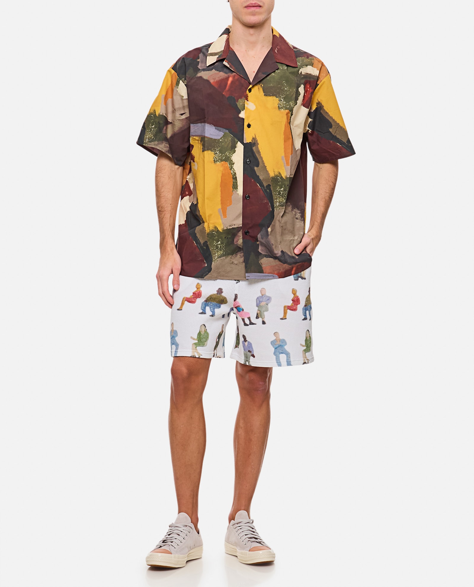 Jw Anderson Waffle-texture Shorts In White