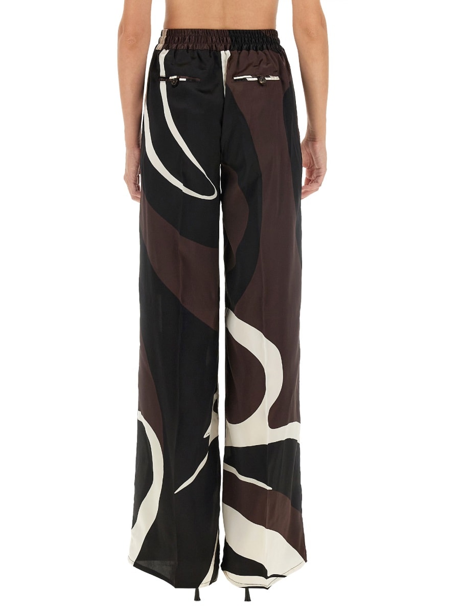 Shop Kiton Pants With Print In Brown