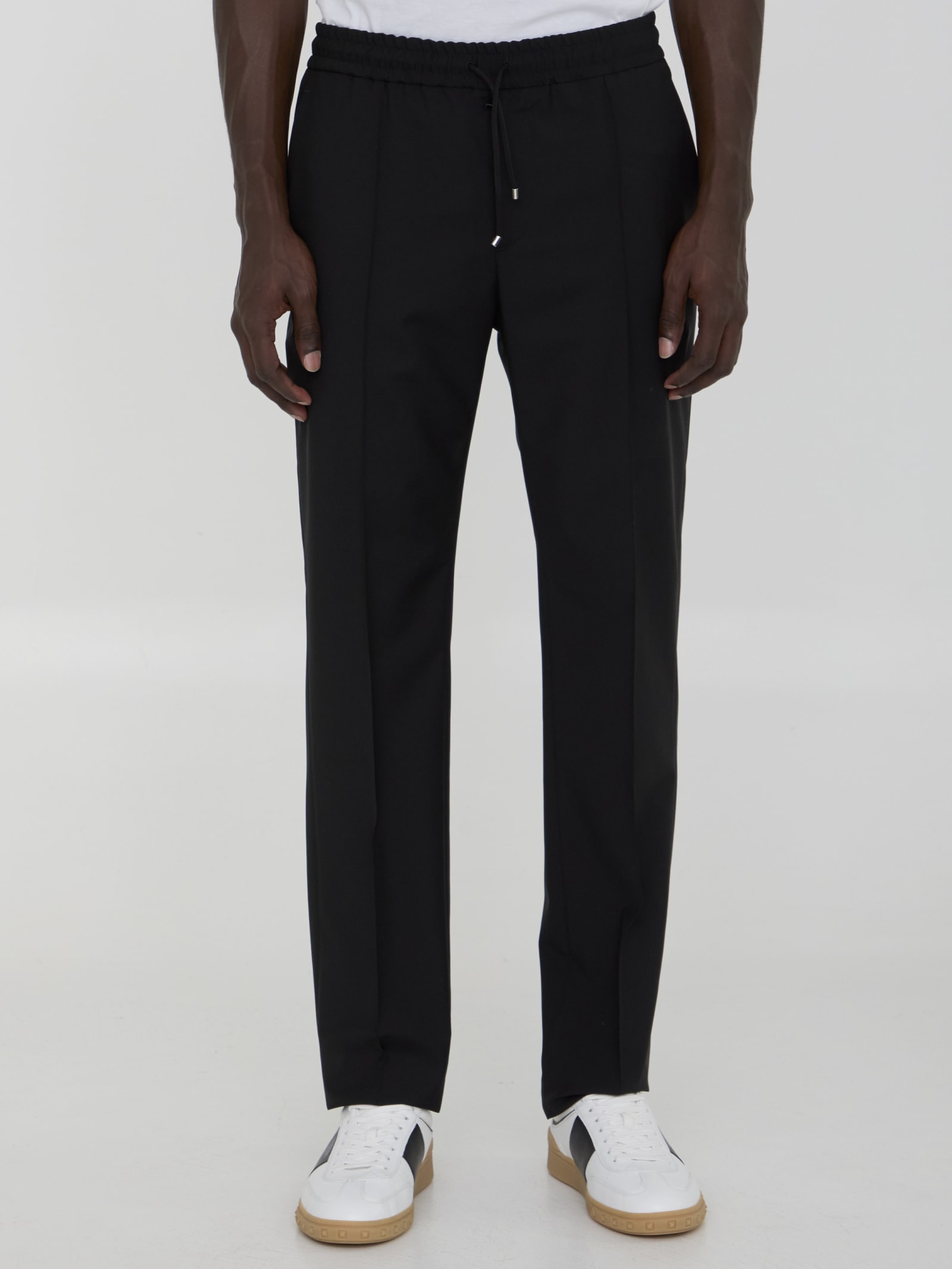 Shop Valentino Wool Pants In Black