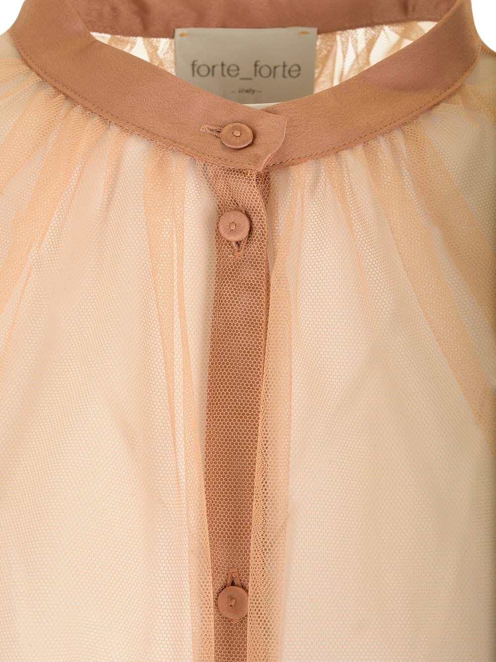 Shop Forte Forte Tulle Bohemian Shirt In Nude