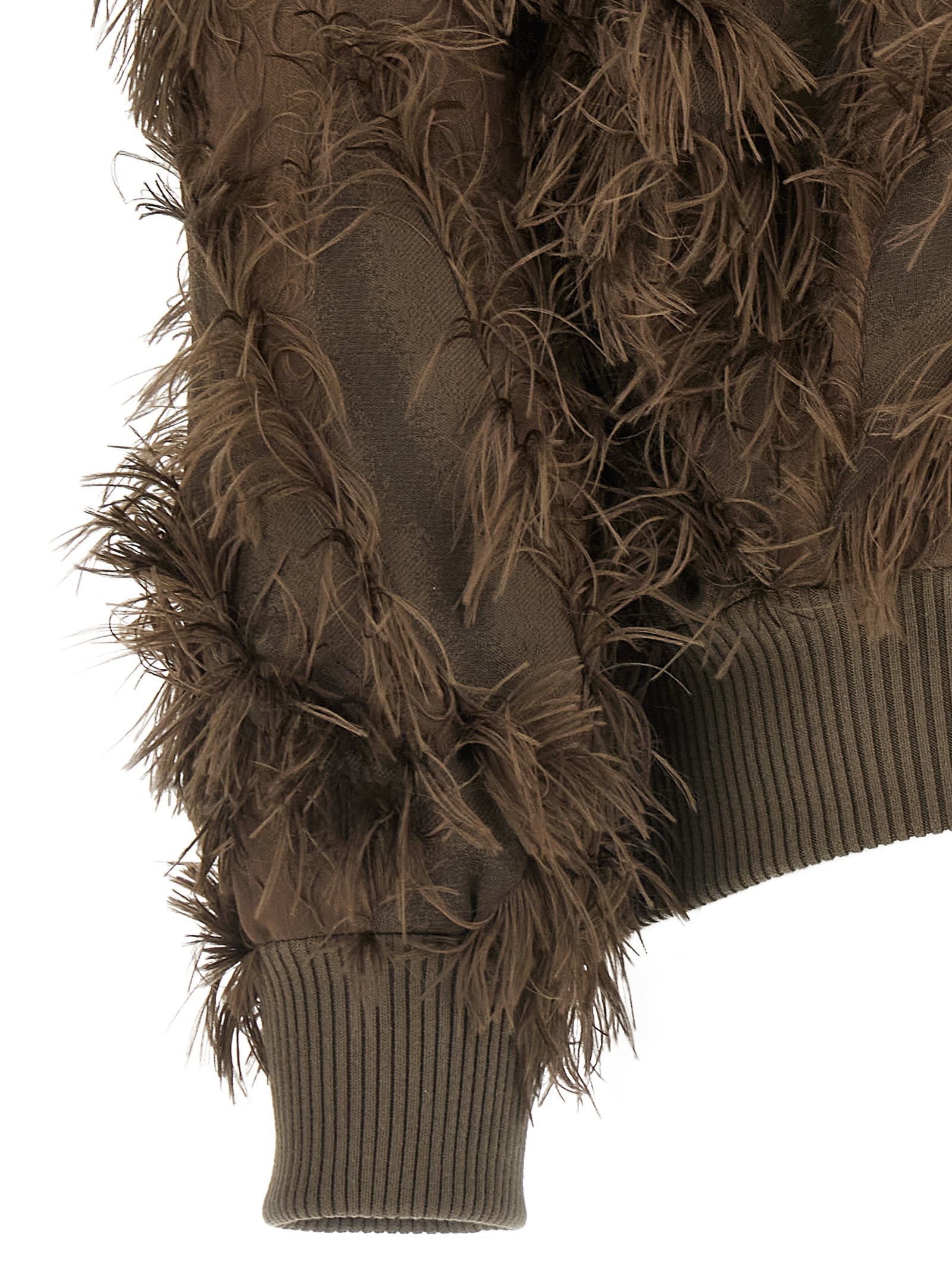 Brunello Cucinelli Dracaena Fringed-details Bomber Jacket In Brown