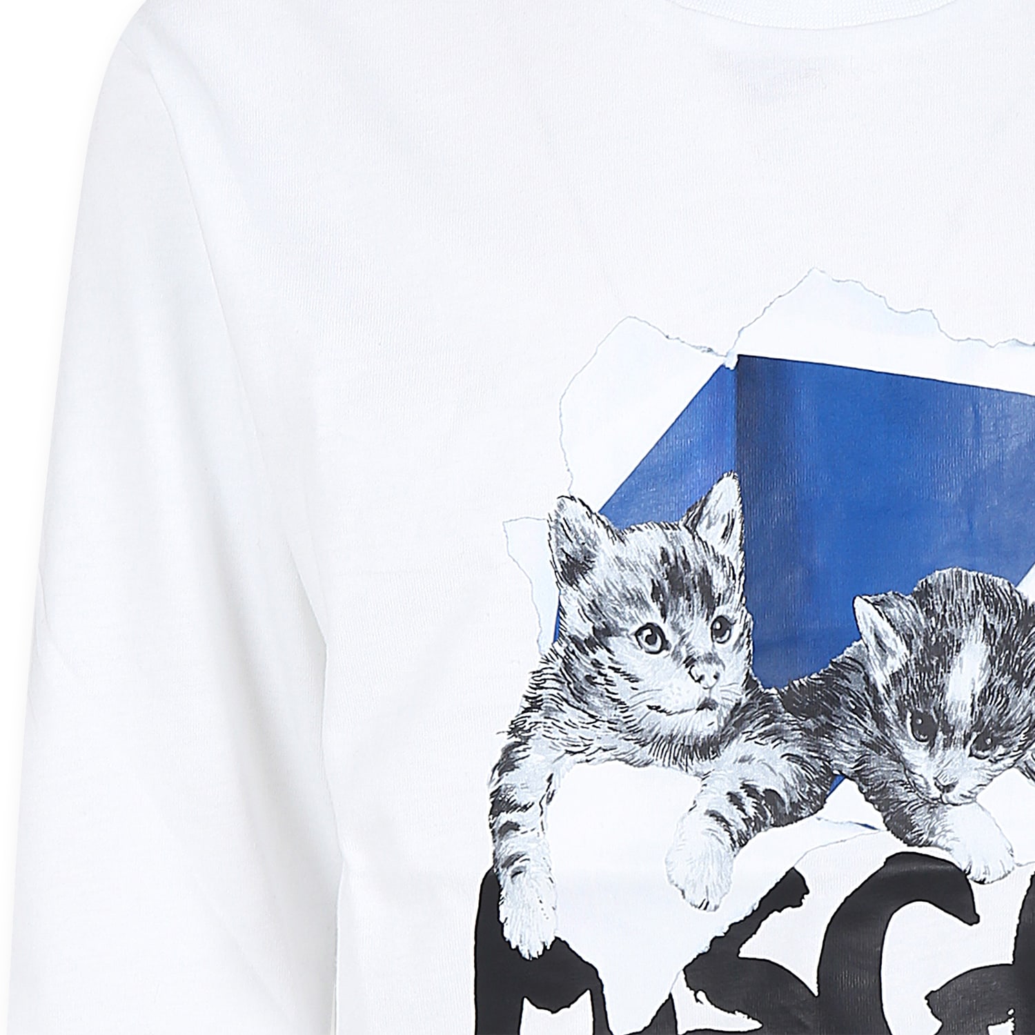 Msgm White T-shirt For Girl With Logo In White