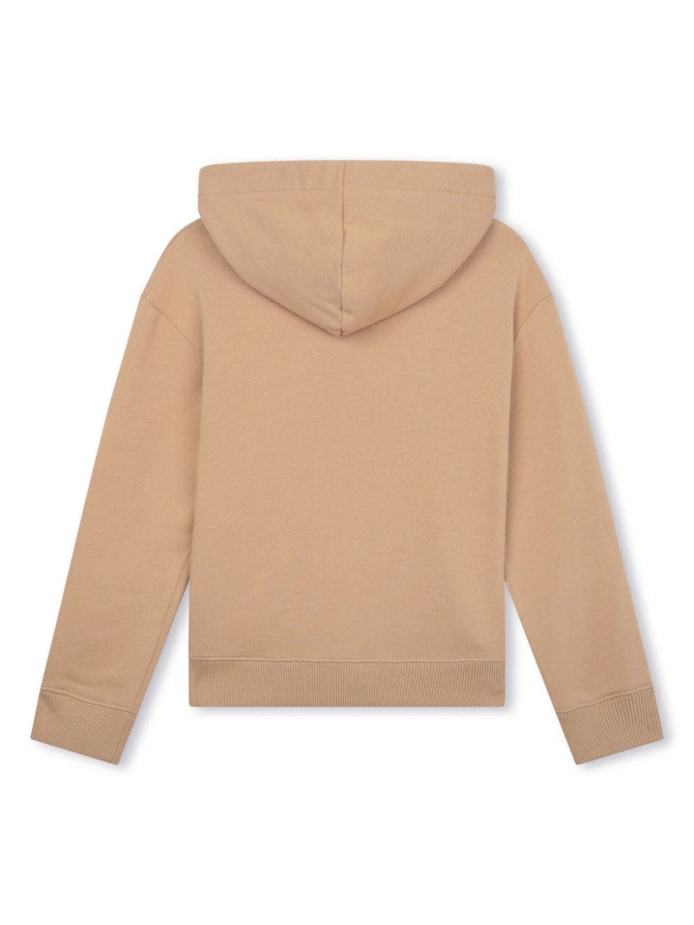 Shop Lanvin Beige Hoodie With Logo And Curb Motif In Brown