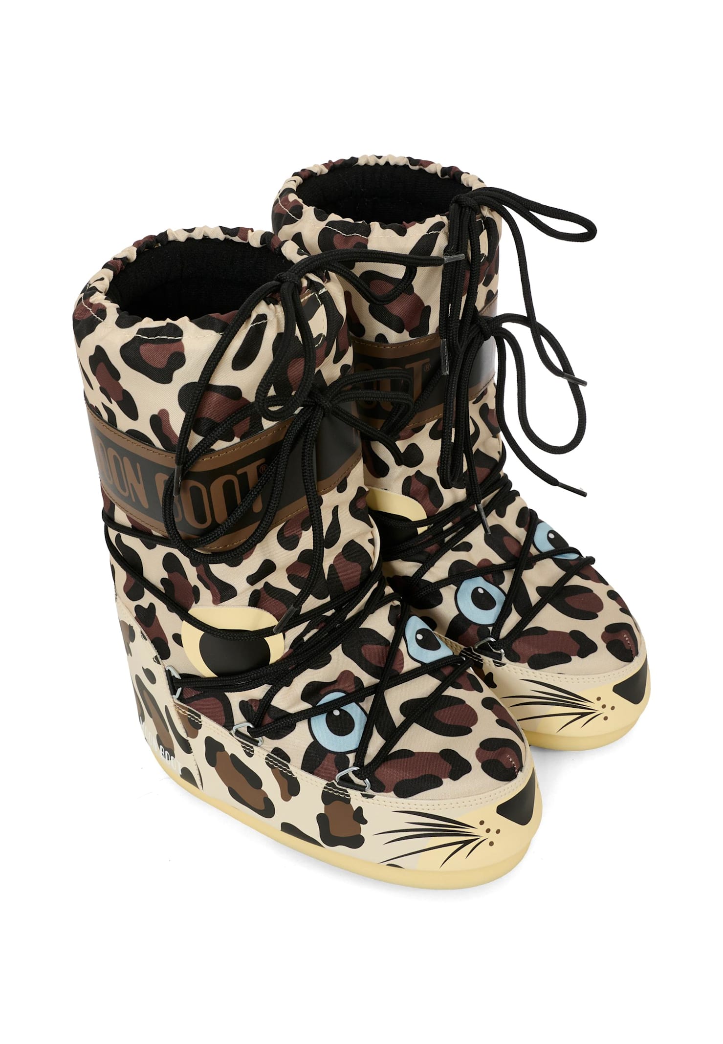 Moon Boot Brown For Kids With Animalier Pattern In Brown