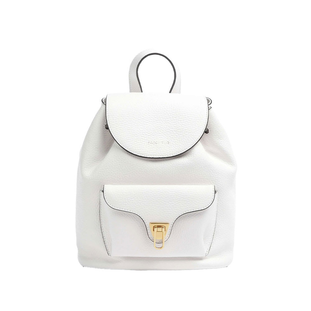 Coccinelle Beat Soft Backpack In Leather In White
