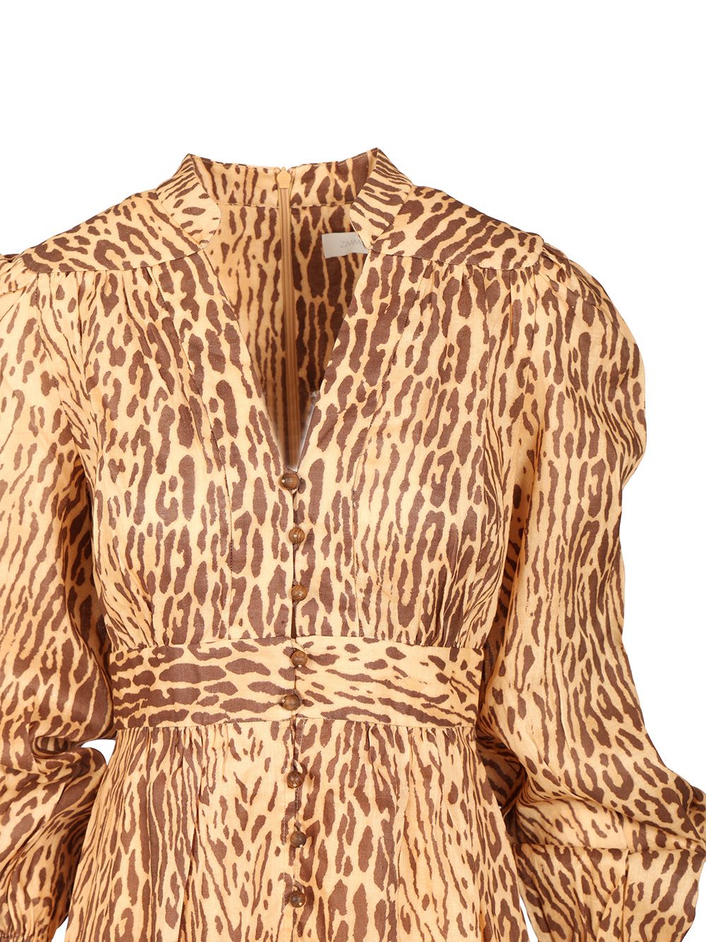Zimmermann Leopard Print Midi Dress In Gold