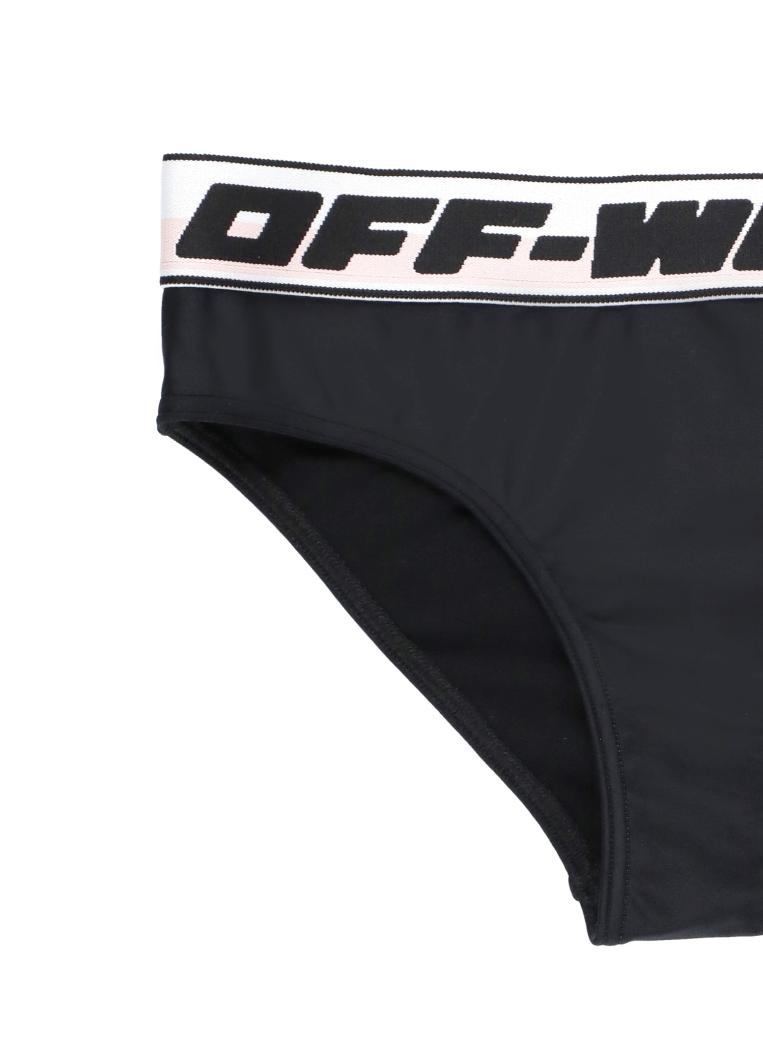 Shop Off-white Two-piece Bikini With Logo In Black Black