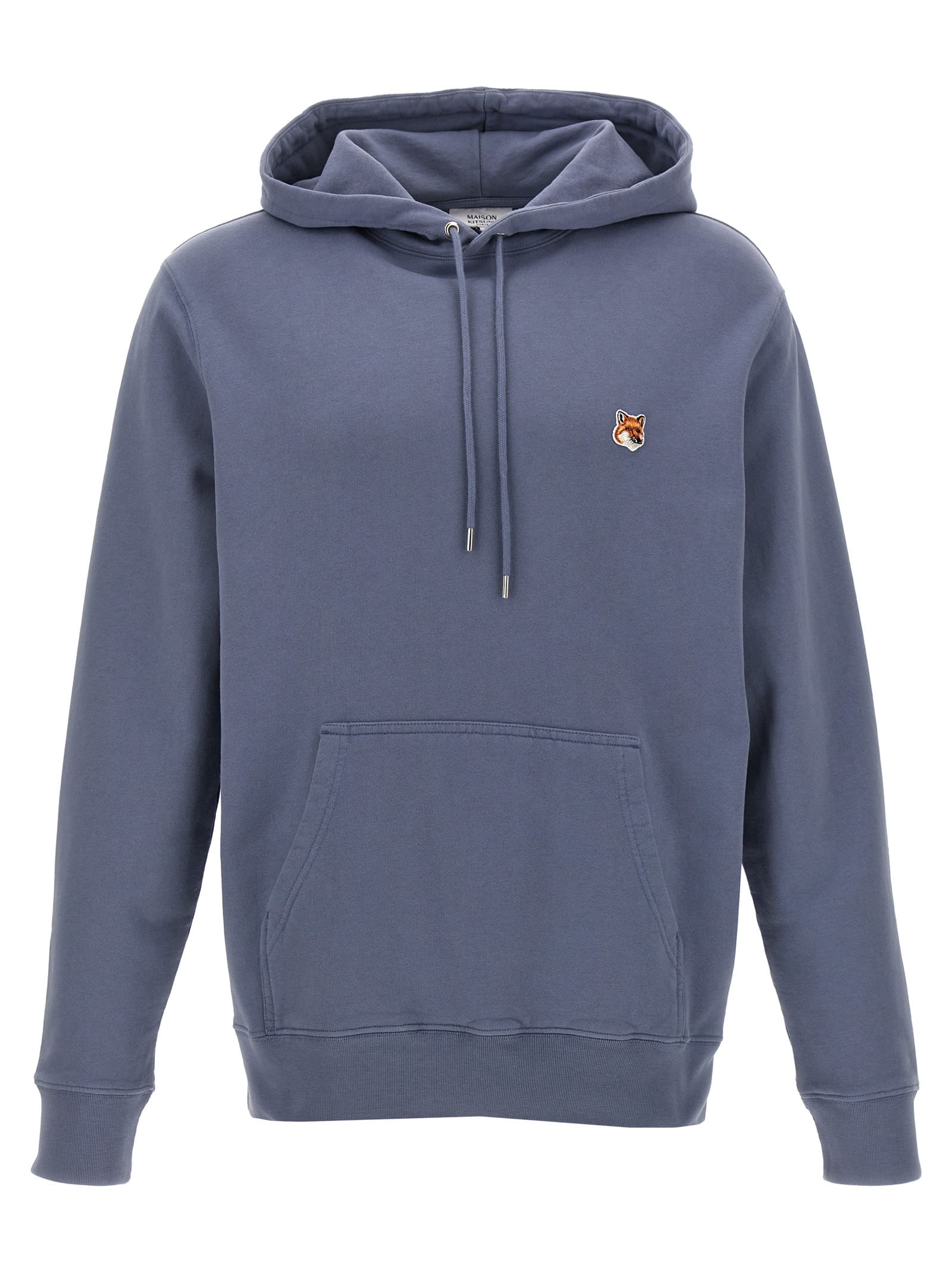 Shop Maison Kitsuné Fox Head Hoodie In Light Blue