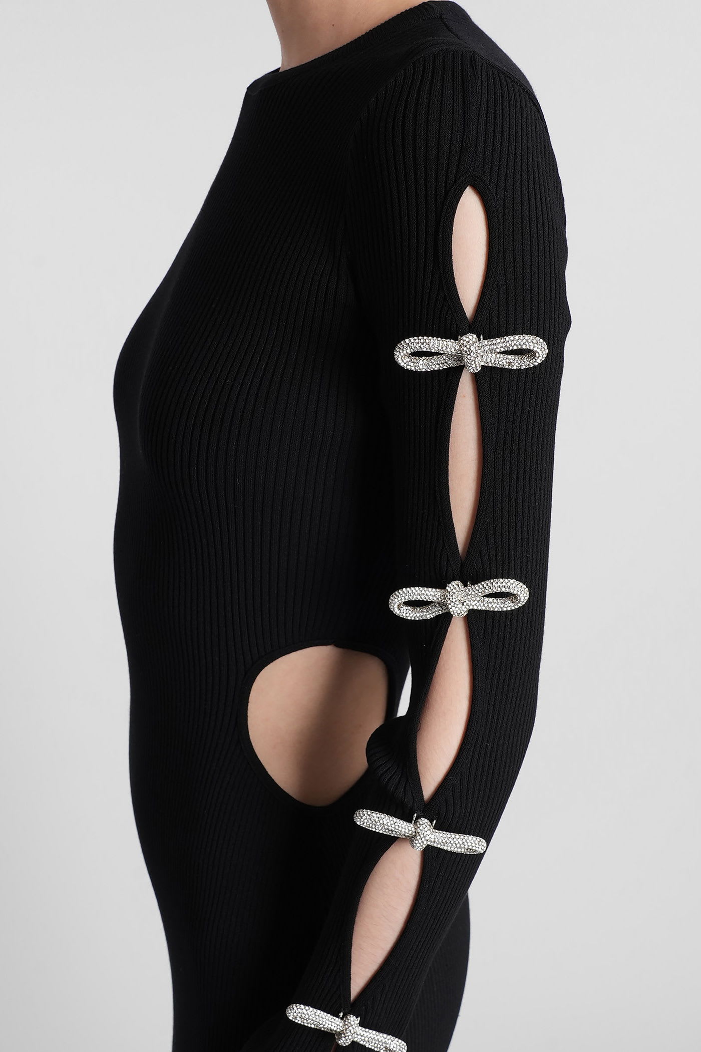 Mach &amp; Mach Dress Woman In Black Cotton In Black