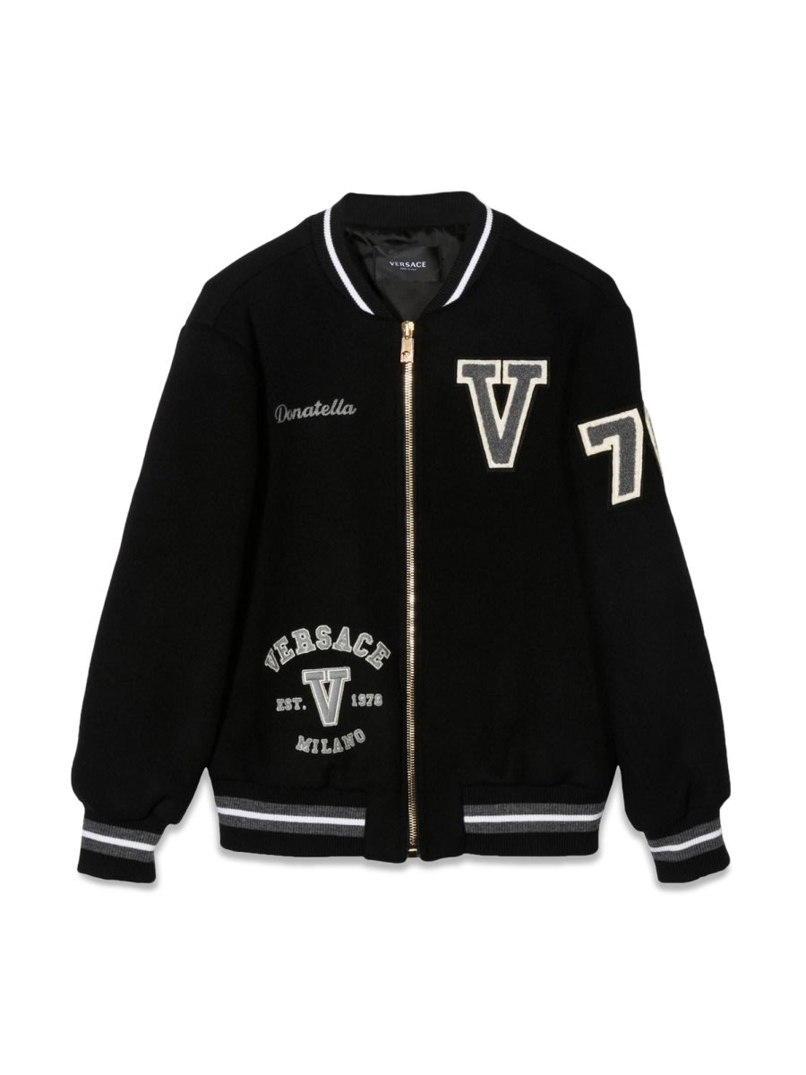 Shop Versace Zip Jacket In Black