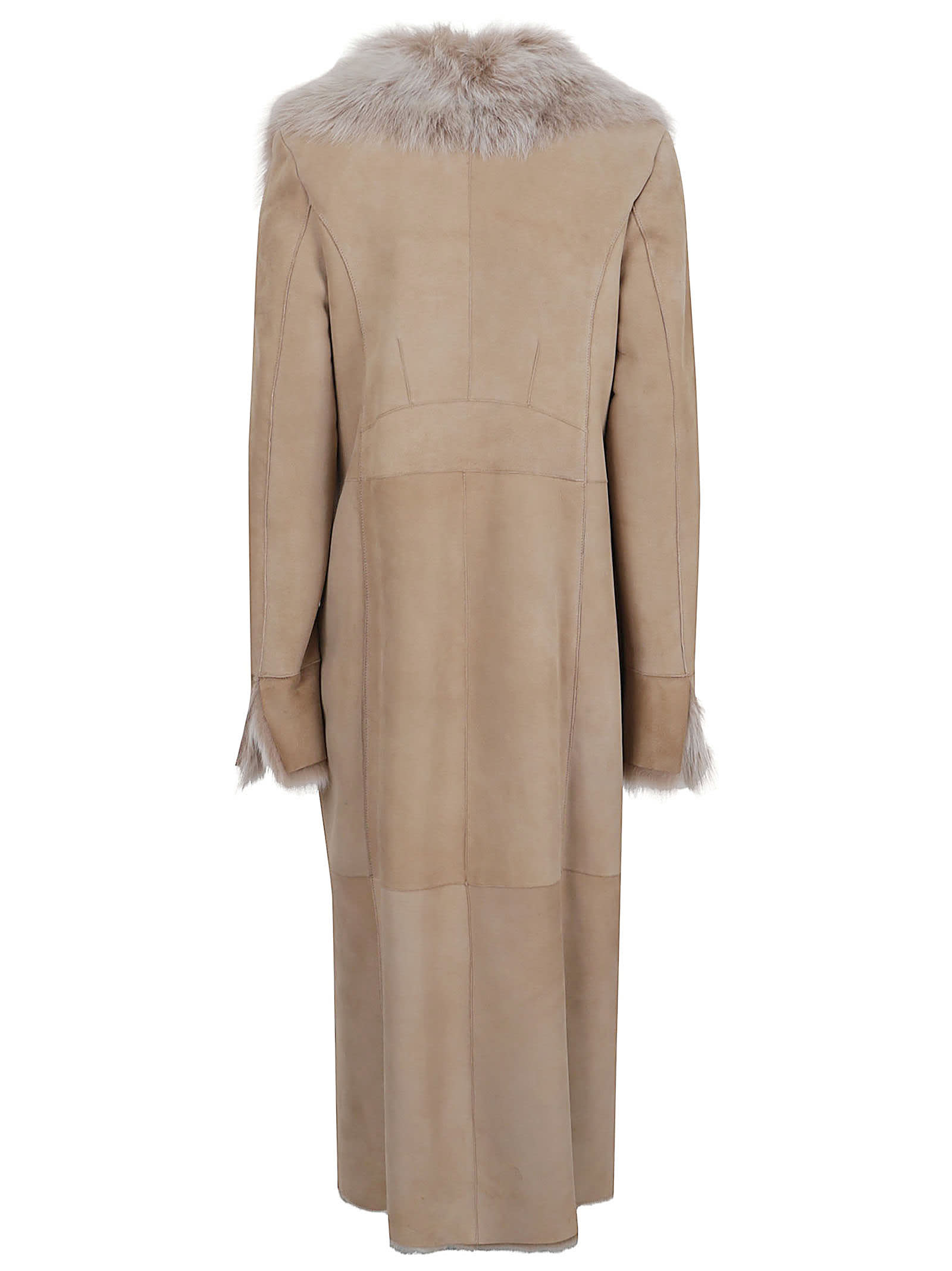 Arma Rayda Leather Coat In Neutral