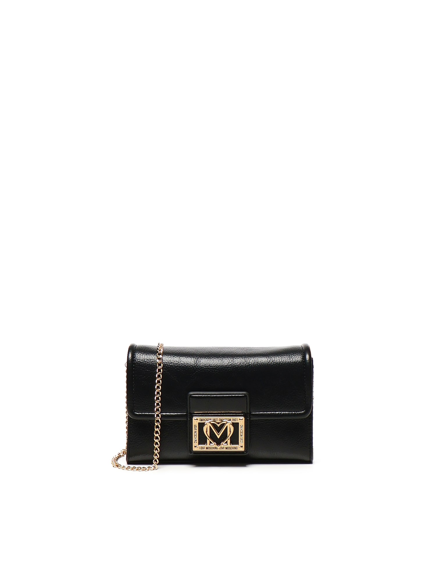Love Moschino Logo Shoulder Bag In Black