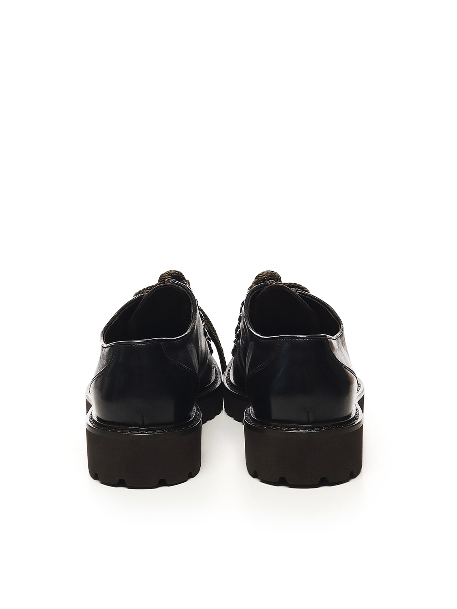 Doucal's Leather Derby Lace-up Shoes In Black