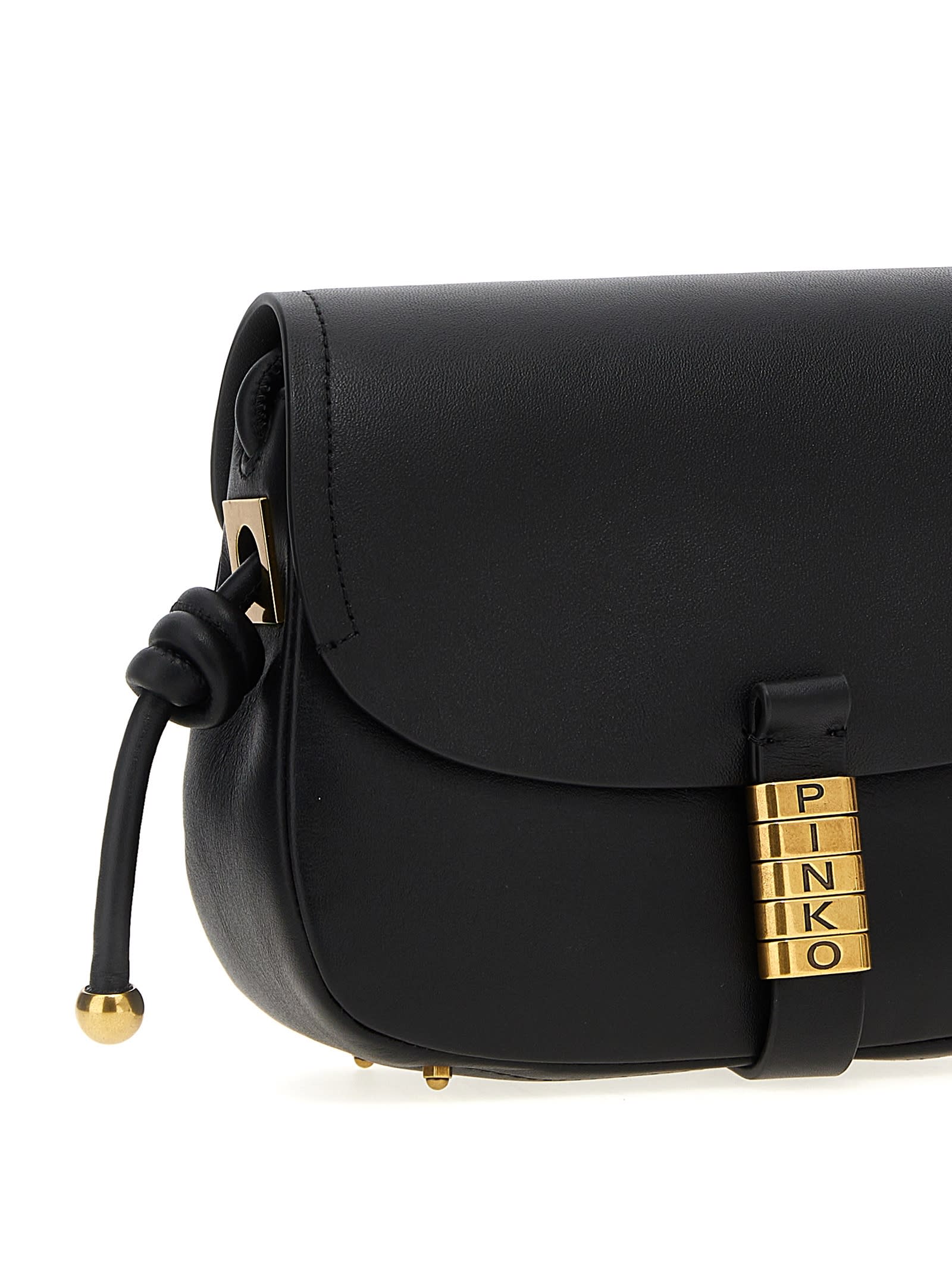 Shop Pinko Saddle Mini Crossbody Bag In Black