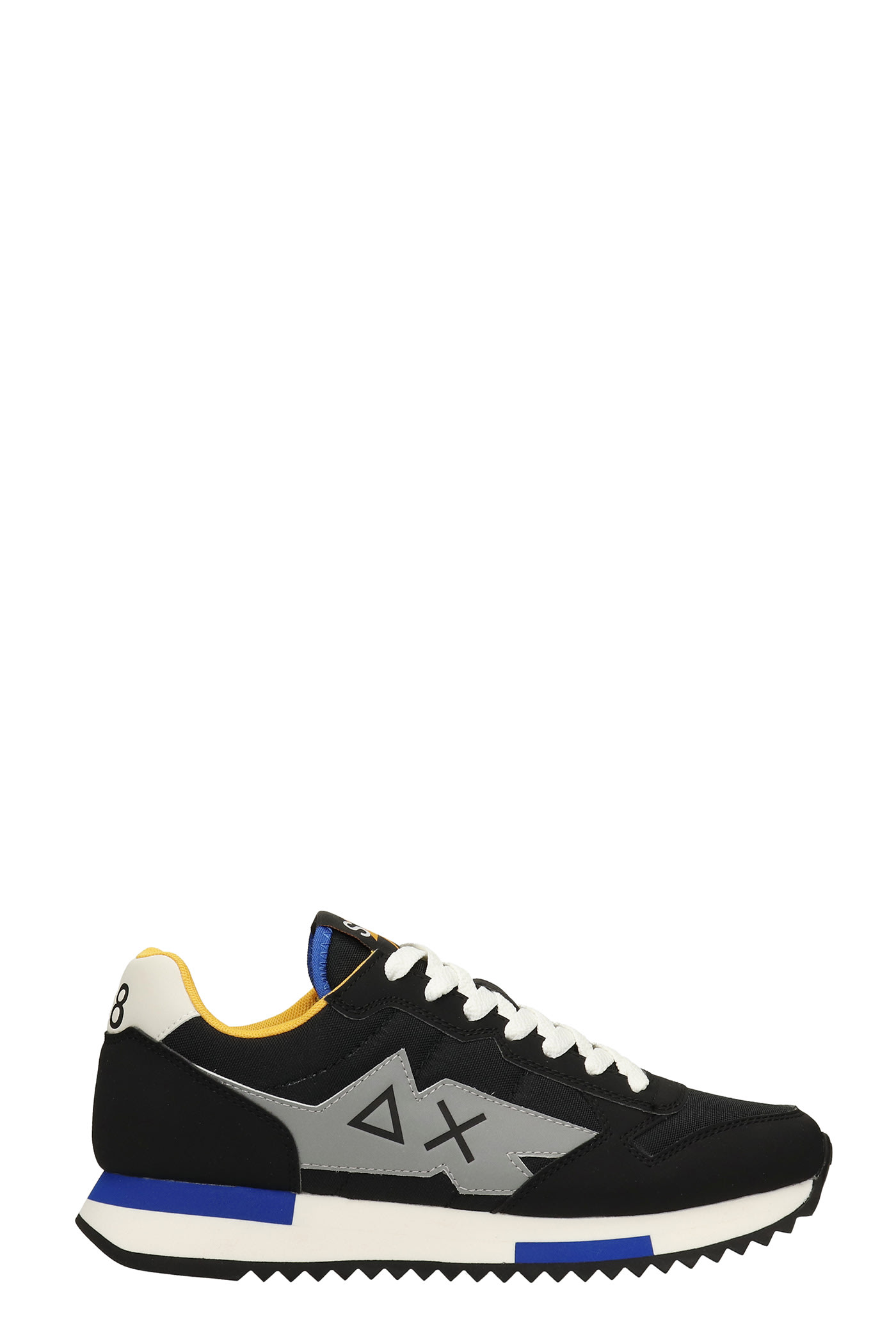 Sun 68 Niki Solid Sneakers In Black Leather And Fabric