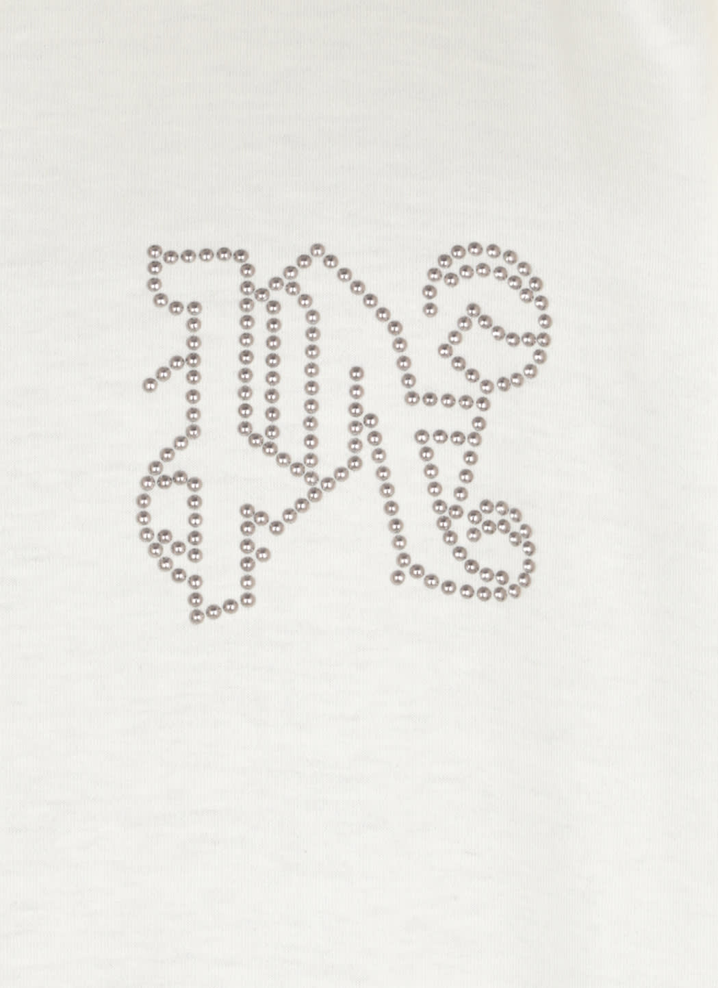 Shop Palm Angels Monogram Stud Classic T-shirt In Ivory