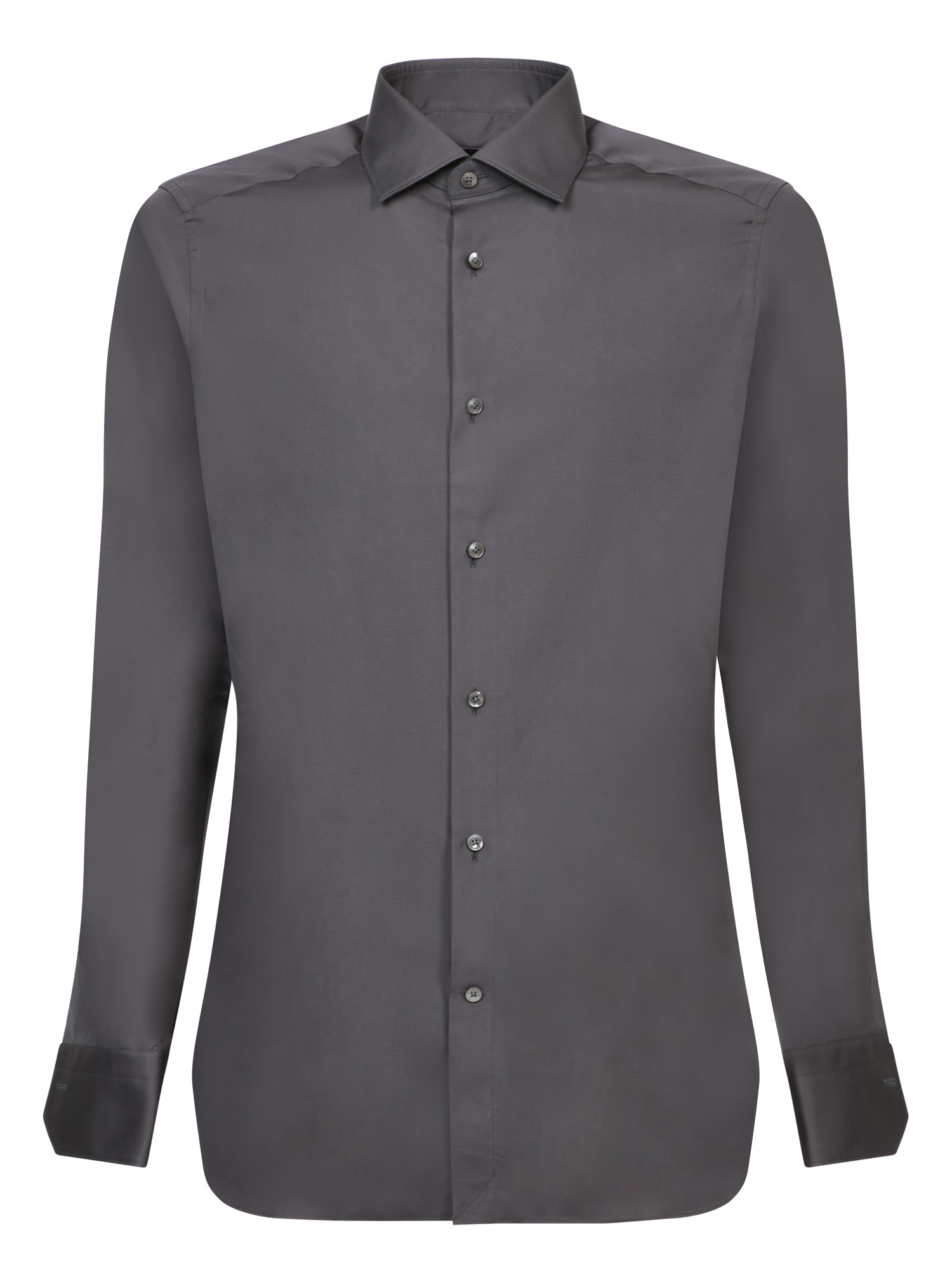 Shop Zegna Dark Grey Trofeo Comfort Shirt