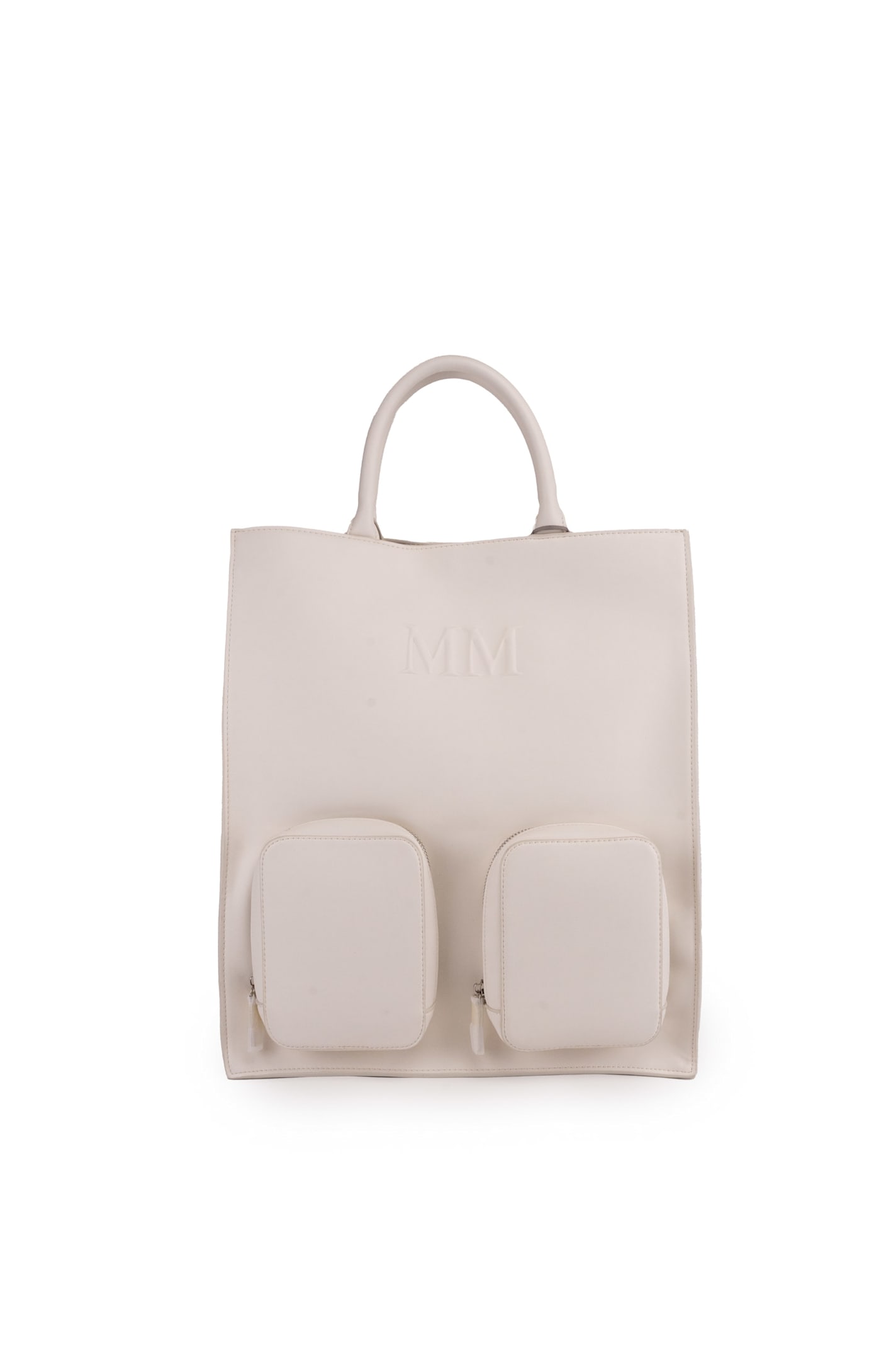 Max Mara Accordo Maxi Tote Bag With Leather Effect In White