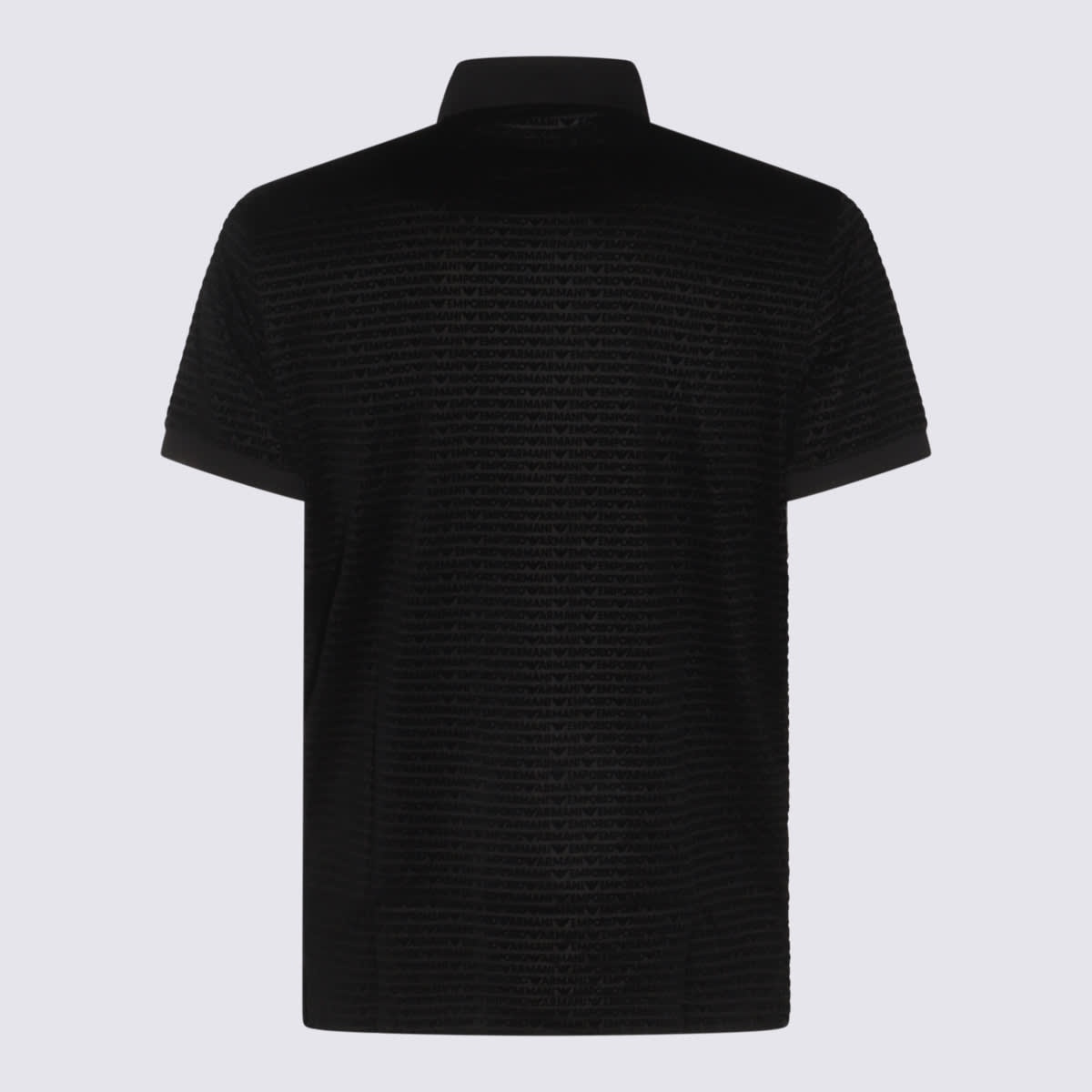 Shop Emporio Armani Black Polo Shirt