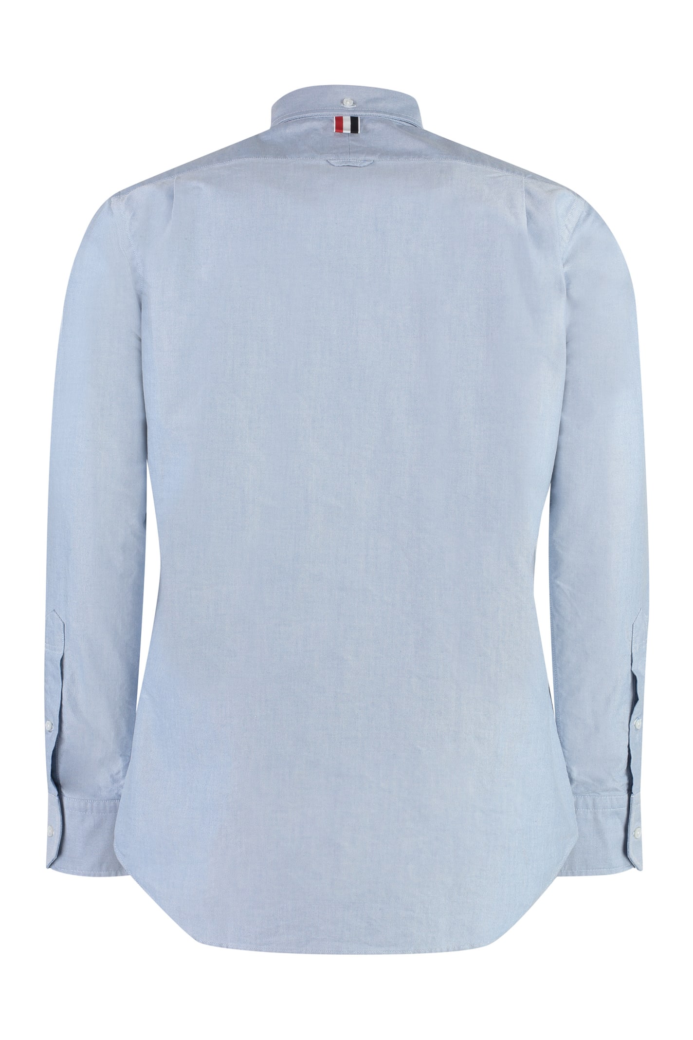 Shop Thom Browne Button-down Collar Cotton Shirt In Light Blue