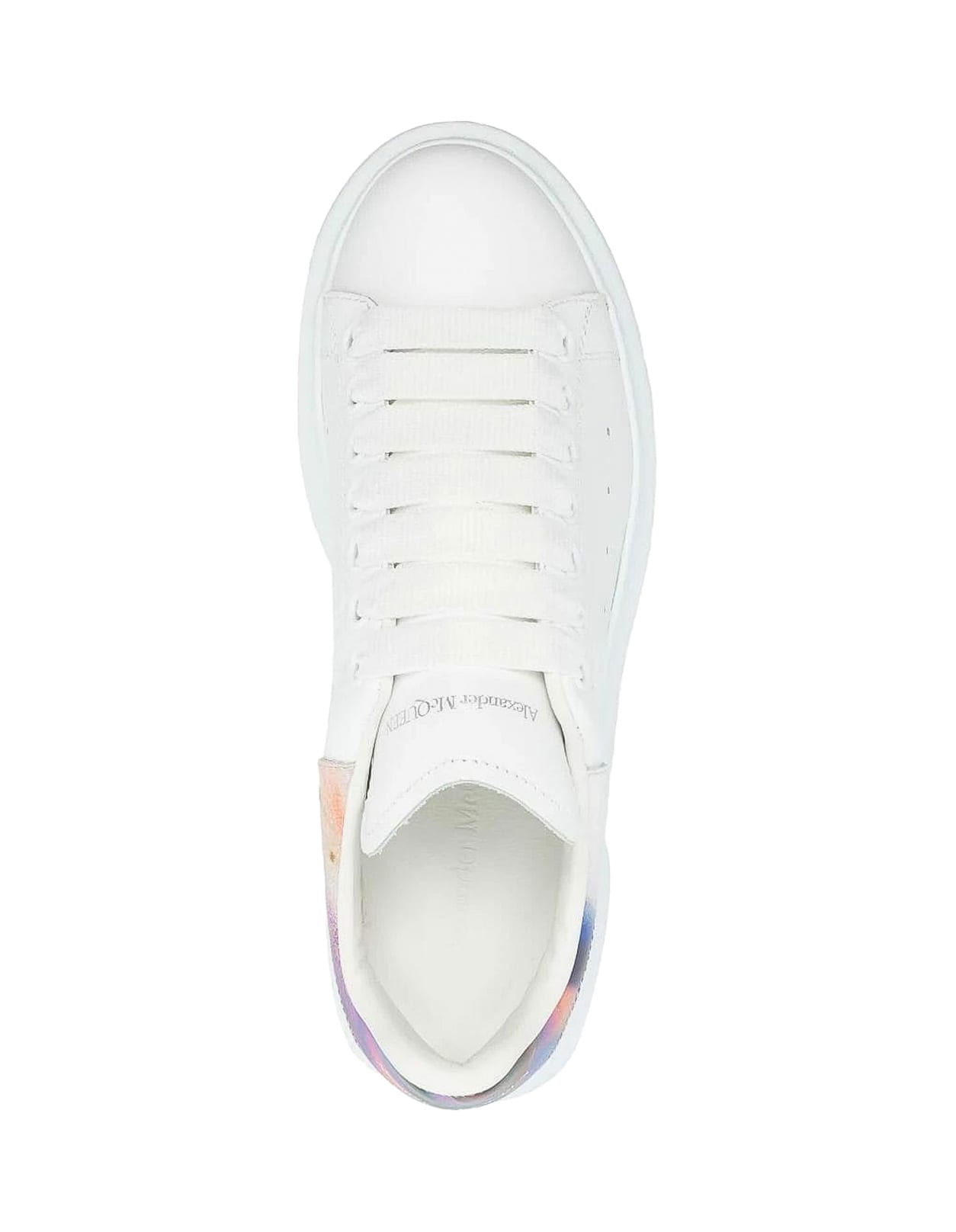 Shop Alexander Mcqueen White Oversized Sneakers With Orchid Print In White/multi