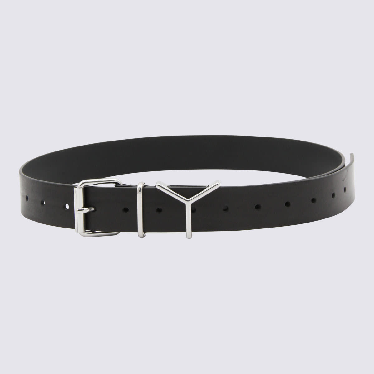 Black Leather Y Belt