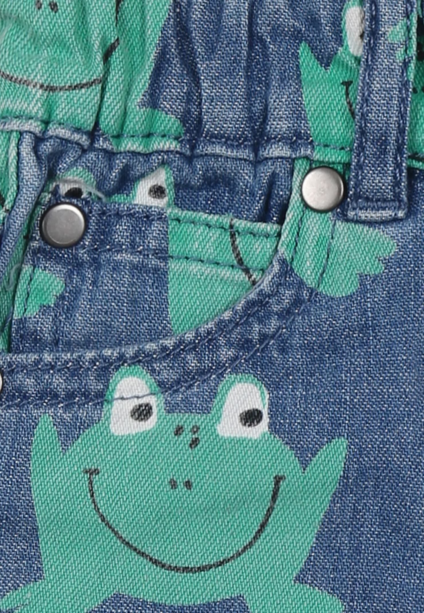 Stella Mccartney Blue Shorts For Baby Boy With Frogs In Denim