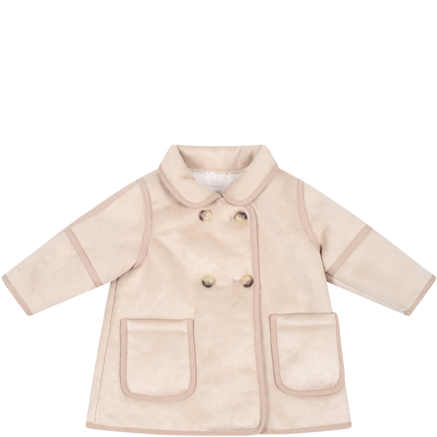 Chloé Beige Coat For Baby Girl