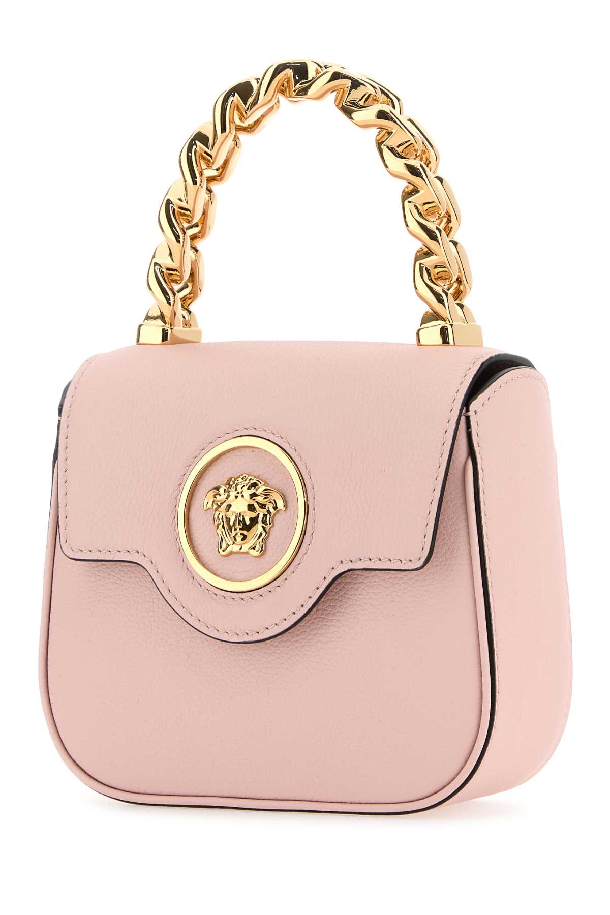 Shop Versace Pastel Pink Leather Mini La Medusa Handbag In 1pt2v