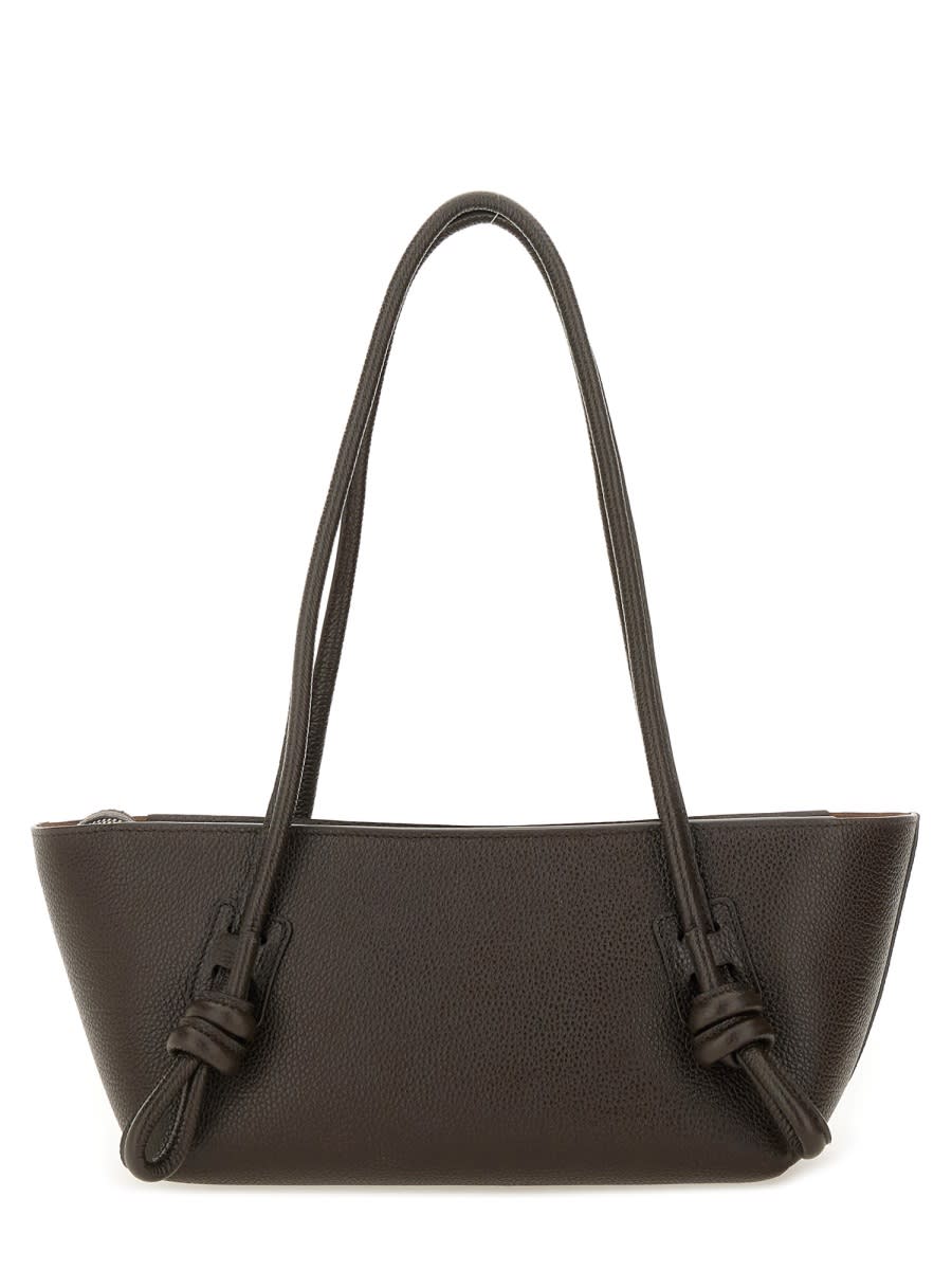 Hereu Rectangular Shoulder Bag Knotted Handles In Brown