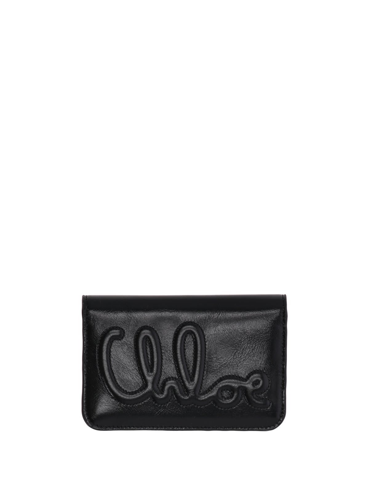 Shop Chloé Logo Patch Wallet In Black