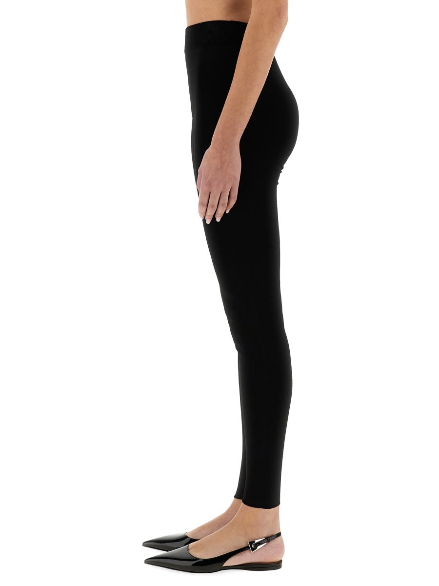Shop Fabiana Filippi Viscose Leggings In Black