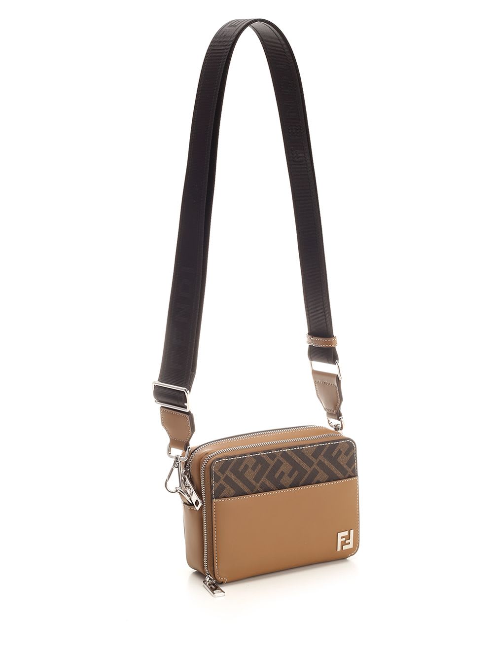 Shop Fendi Diagonal Camera Case In Brown