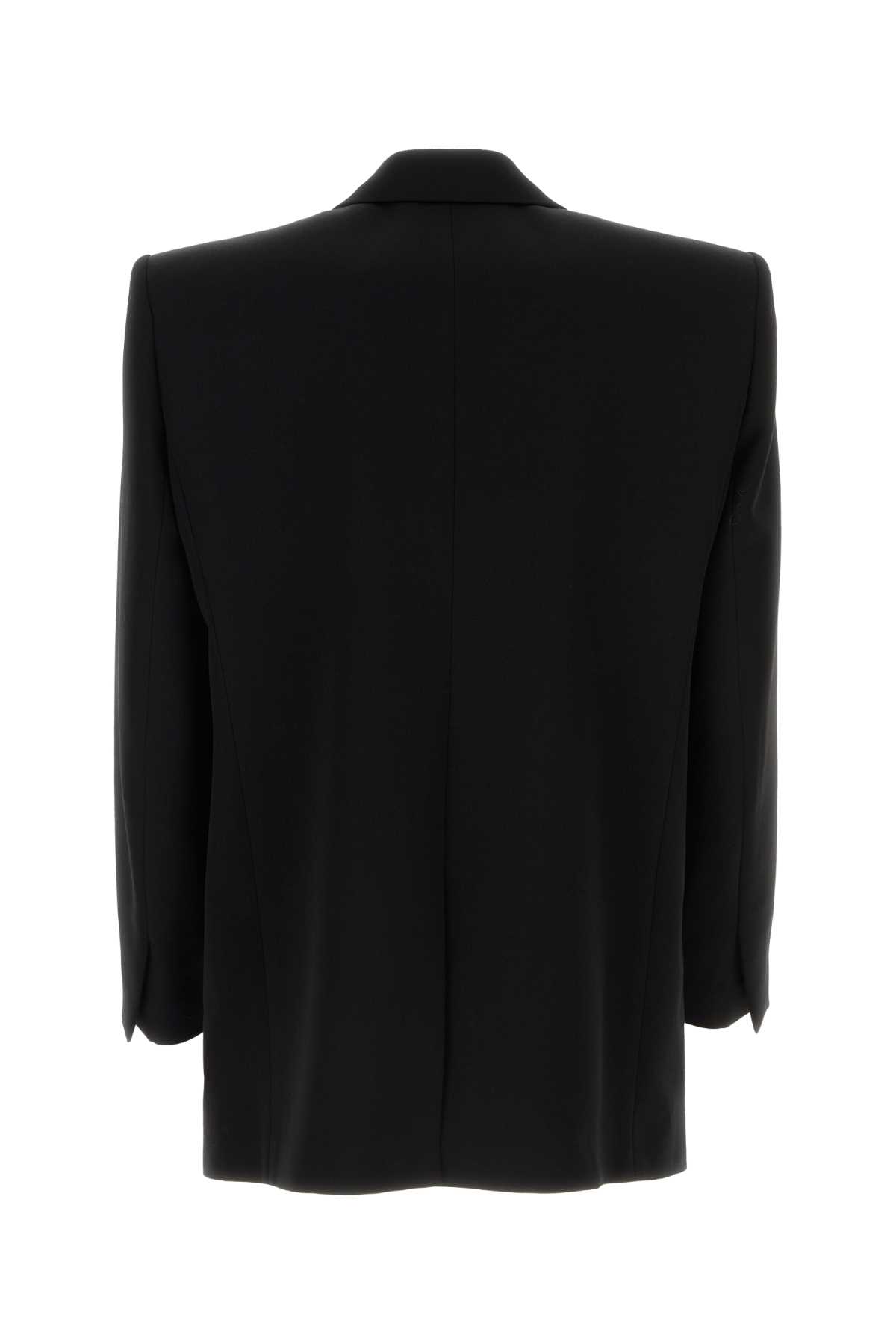 Shop Saint Laurent Black Wool Oversize Blazer In Noir