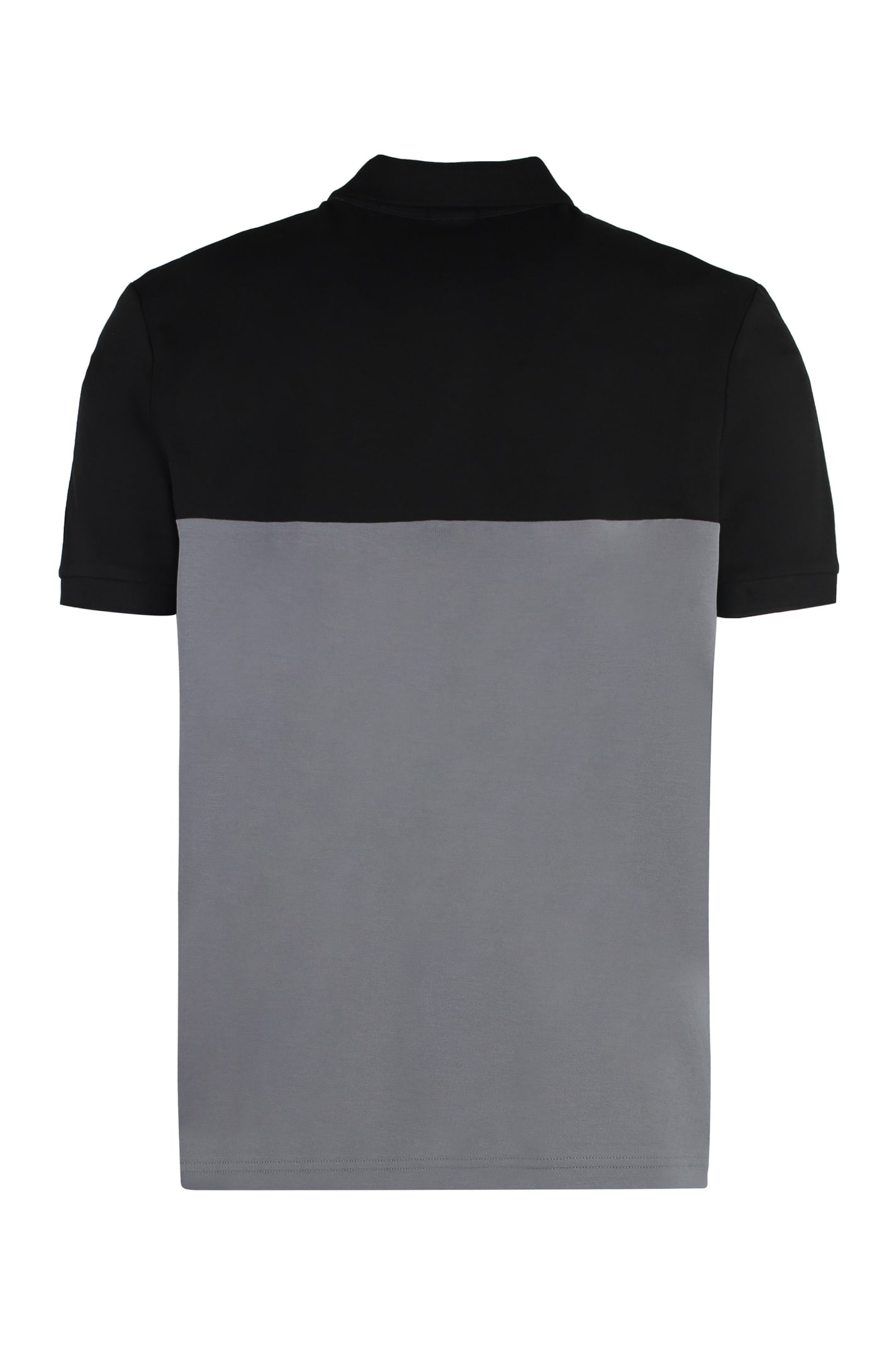 Shop Hugo Boss Short Sleeve Cotton Polo Shirt In Grey