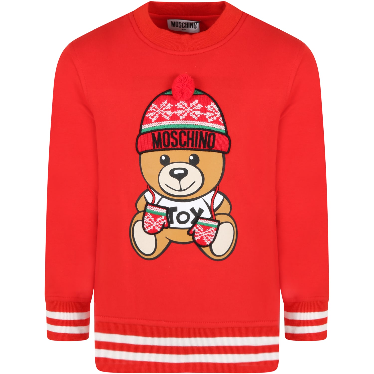 Moschino Red Dress For Girl With Teddy Bear