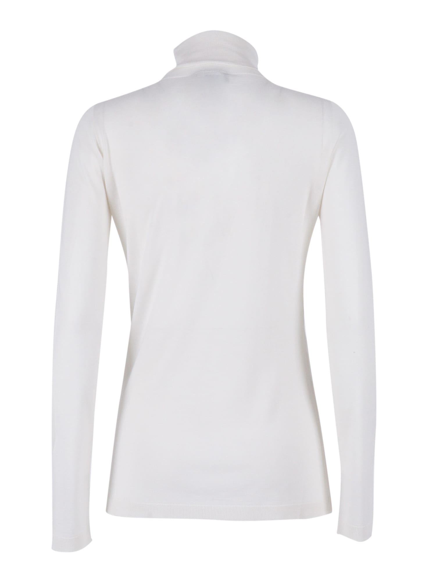 Fabiana Filippi Refined Turtleneck Sweater In Cashmere-silk Blend In White